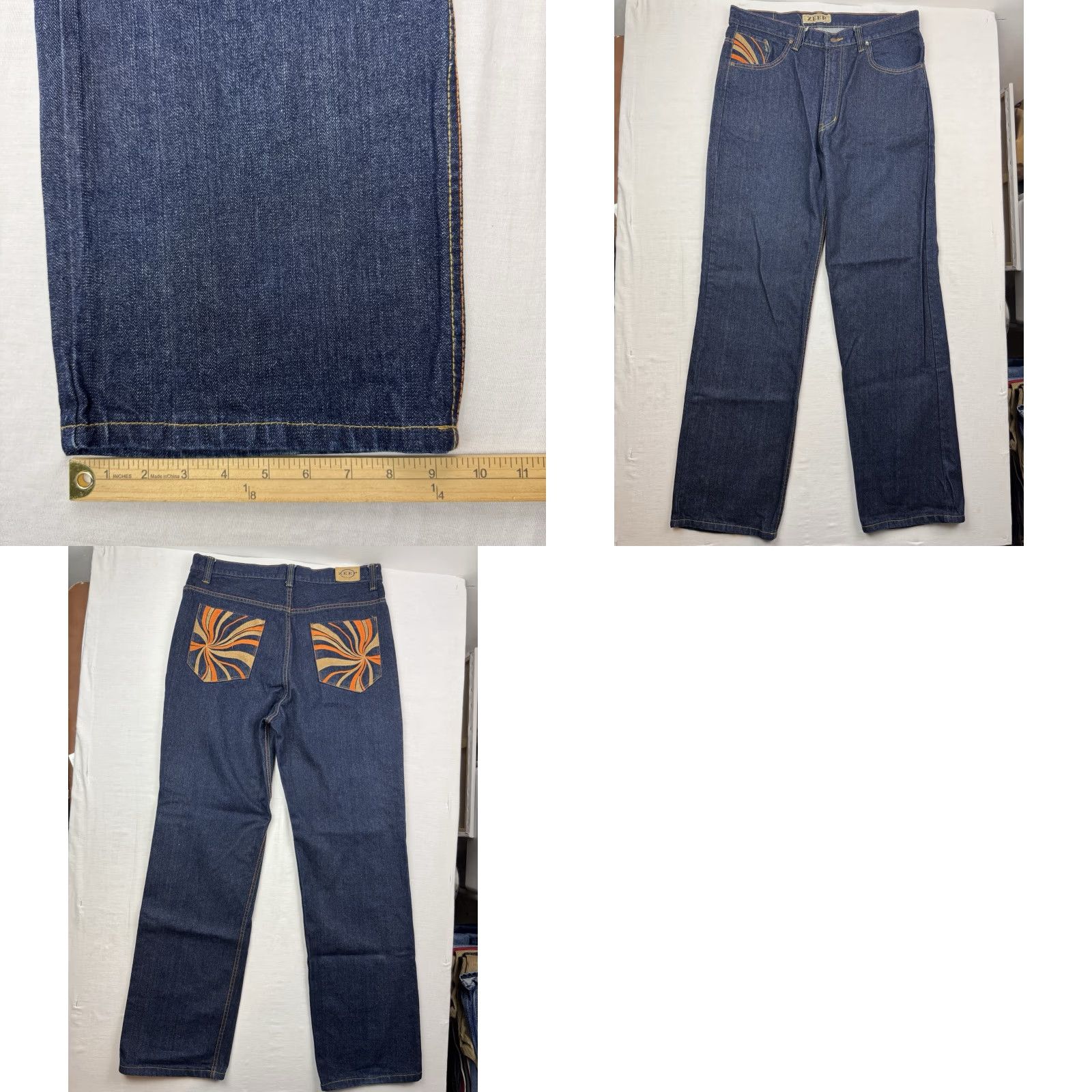 Vintage VINTAGE Zeep Jeans Men Adult 36x34 Baggy Hip Hop Embroidered Y2K Hipster Relaxed Jeans Blue 90s Grunge Straight Mens Size US 36 / EU 52 - 10 Thumbnail