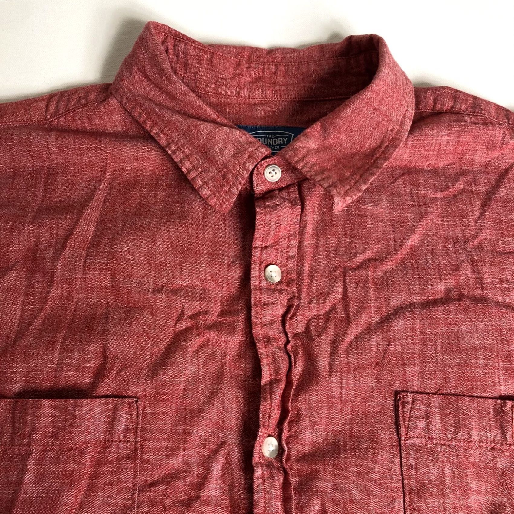 Vintage The Foundry Supply Co. Men's Shirt Red Short Sleeve Size 3XL N24 N25 Size US XXL / EU 58 / 5 - 3 Thumbnail
