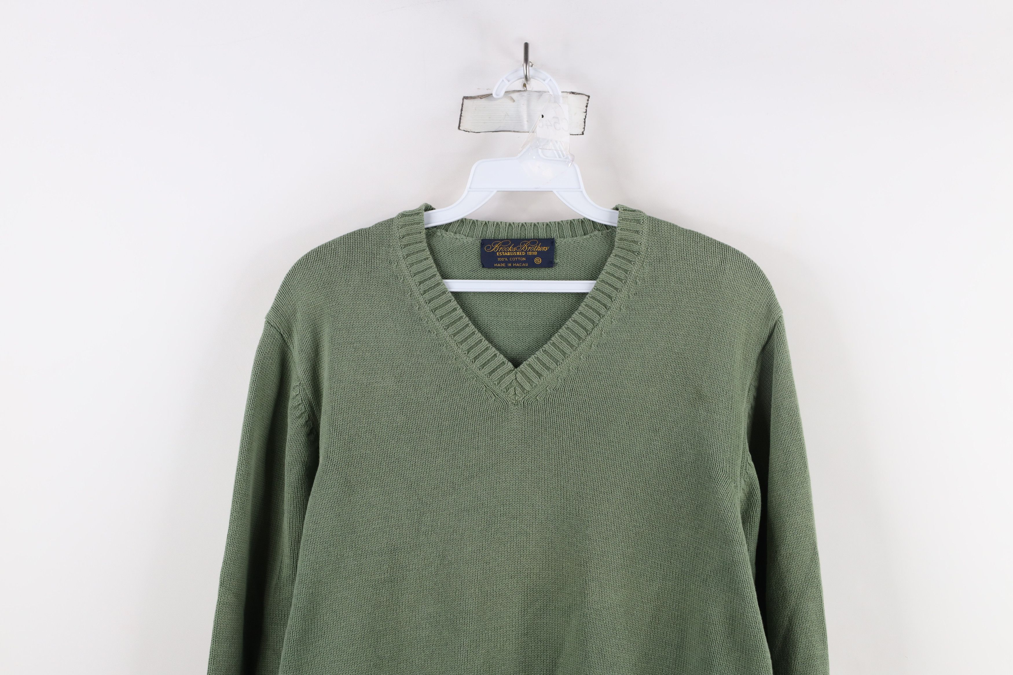 Brooks Brothers × Vintage Vintage 70s 80s Brooks Brothers Blank Cotton Knit Sweater Size US S / EU 44-46 / 1 - 2 Thumbnail