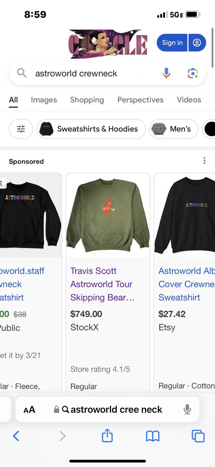 Travis Scott bear n goldfish ASTROWORLD WISH YOU WERE HERE 2018 crewneck Size US M / EU 48-50 / 2 - 6 Thumbnail