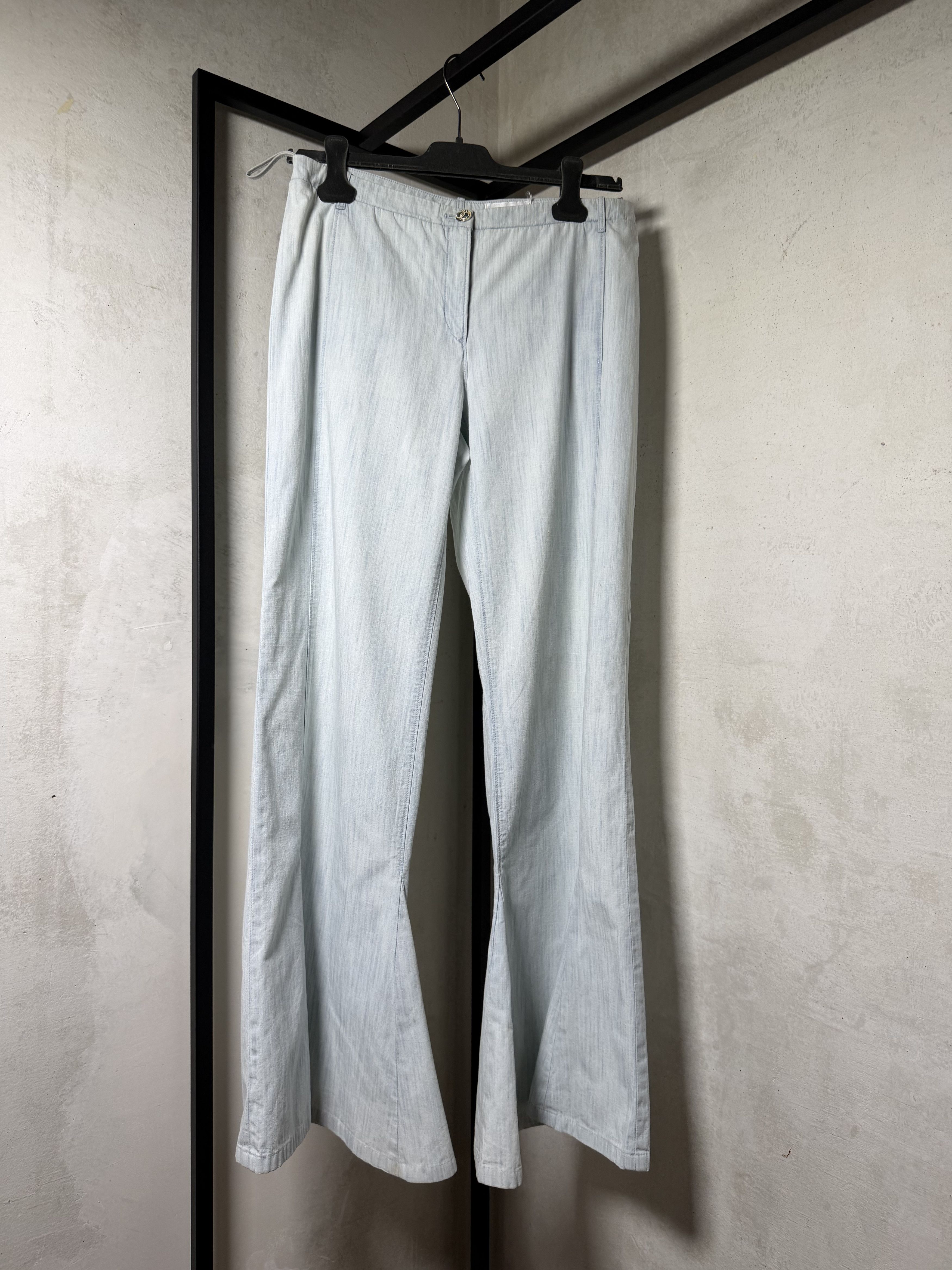 Chanel Chanel Blue Cotton Flared Hem Light Jeans Size 27" / US 4 / IT 40 - 2 Thumbnail