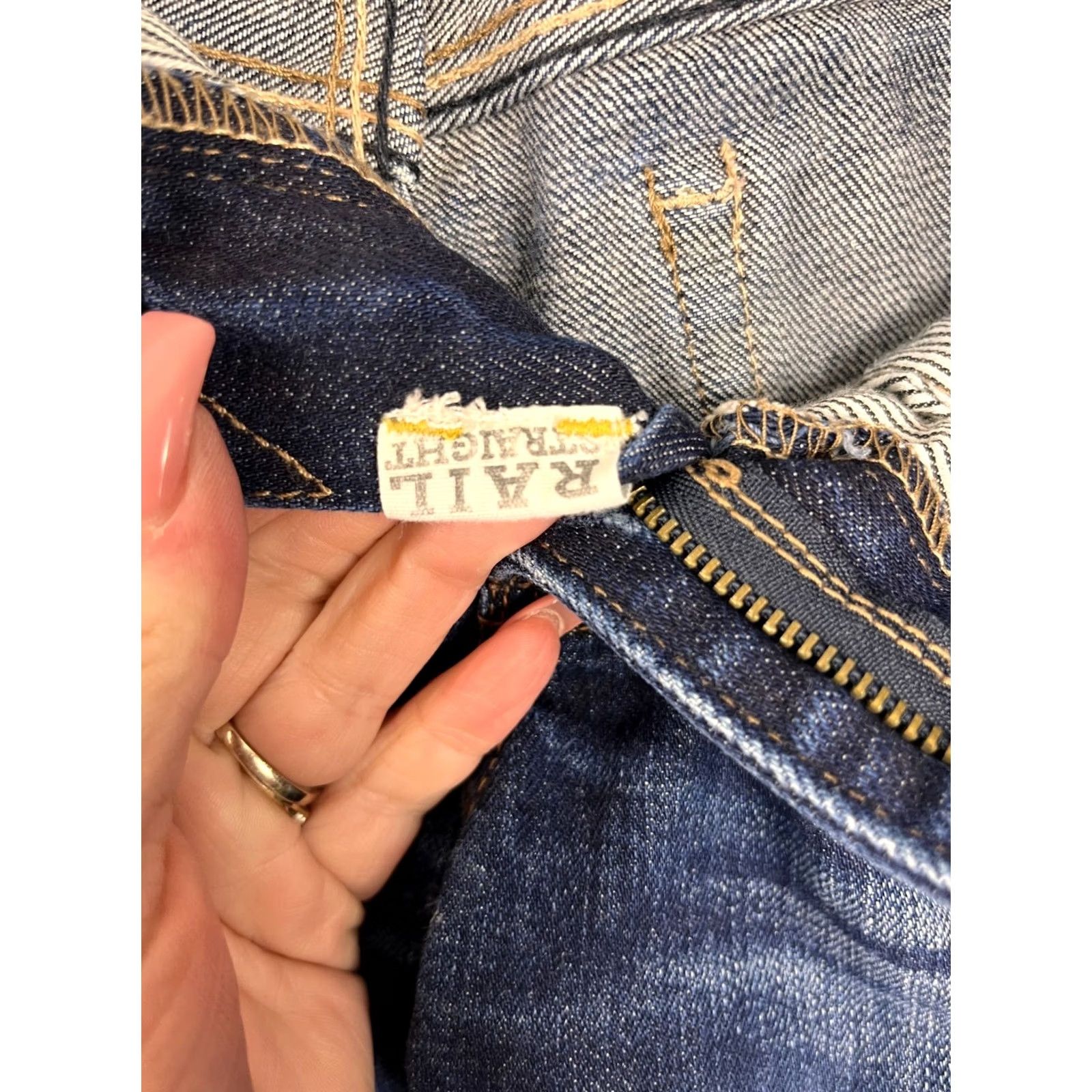 Madewell Madewell Jean Rail Straight Blue Women Low Rise Dark 30x28 Stretch Denim 77388 Brand Button & Zipper Size 26" / US 2 / IT 38 - 4 Thumbnail