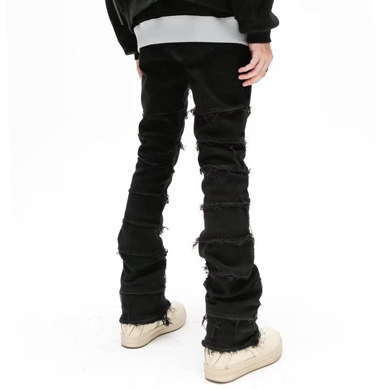 Designer Slim Fit Patch Distress Destroyed Jeans Size US 38 / EU 54 - 3 Thumbnail