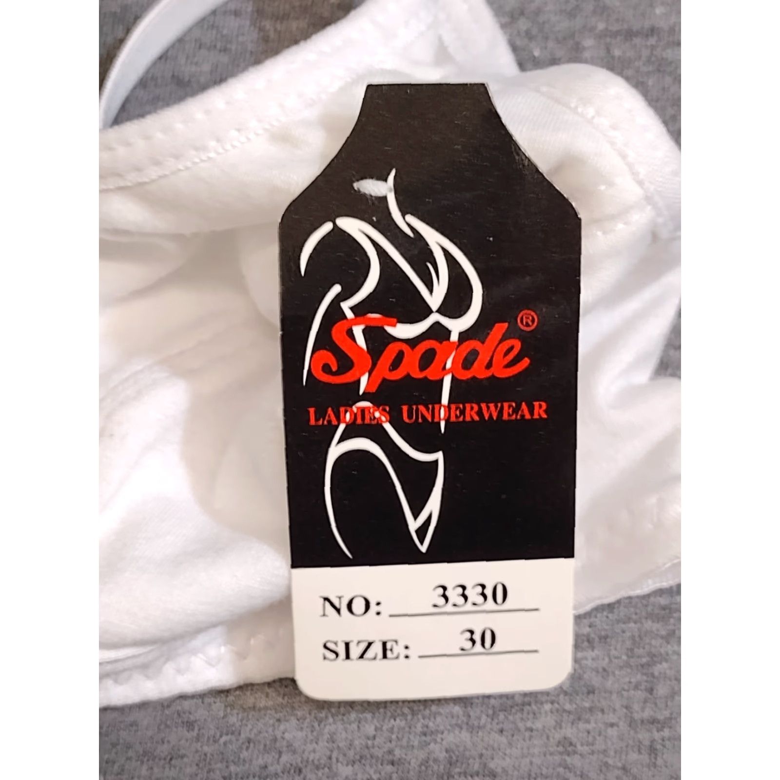 Vintage Spade Bra Women's White Love Logo Bra Size 30 Style 3330 Bralette Adjustable Strap Wireless One Size Cup 30 Logo Love Shirt? Size ONE SIZE - 5 Thumbnail