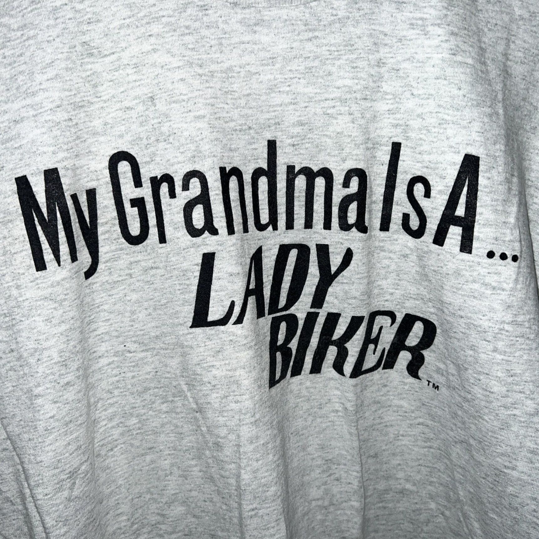 Vintage VTG Best T-Shirt Gray Men L "My Grandma Is A Lady Biker" Stitch Shirt 90s Theme Mens L Size US L / EU 52-54 / 3 - 2 Thumbnail