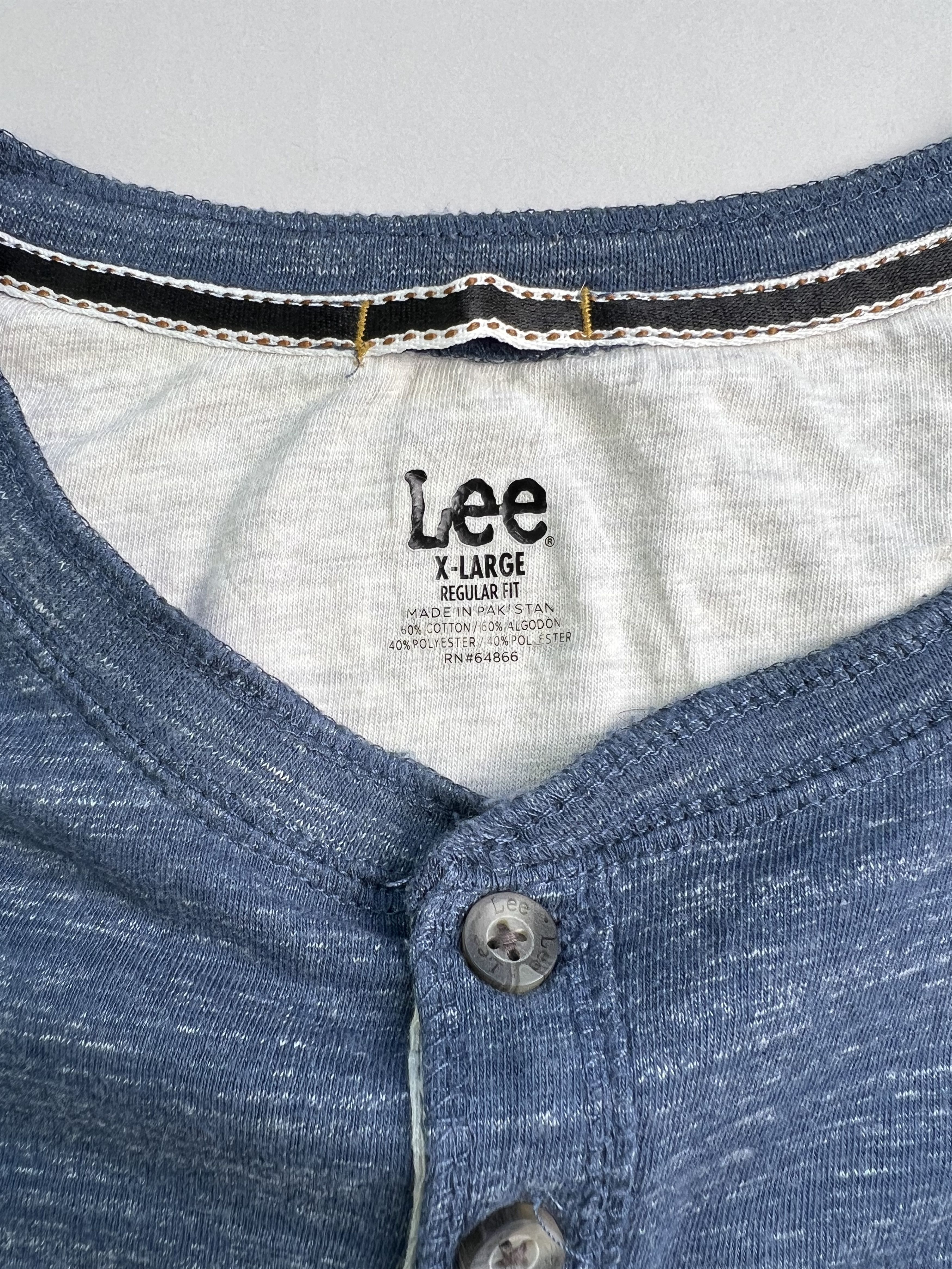 Lee Lee Henley T-Shirt Blue XL Size US XL / EU 56 / 4 - 3 Thumbnail