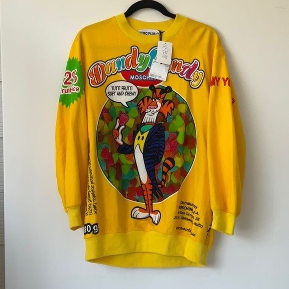 Moschino MOSCHINO DANDY CANDY SWEATSHIRT IN YELLOW Womens IT38 US4 Size S / US 4 / IT 40 - 8 Thumbnail