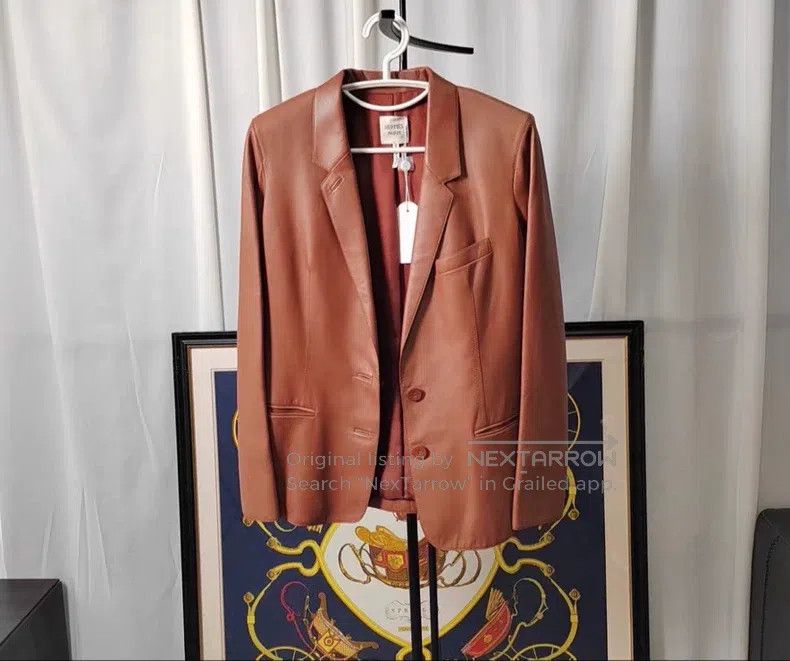 Hermes Hermes Short Leather Jacket Brown Size XS / US 0-2 / IT 36-38 - 1 Thumbnail