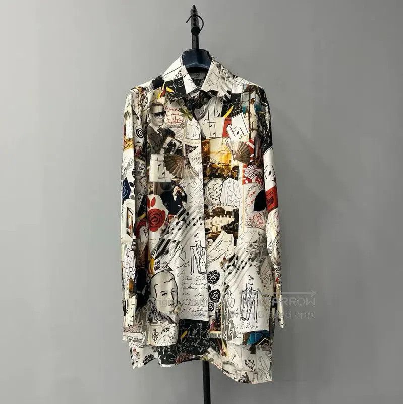 Fendi Fendi Multicolor Silk Long Sleeve Shirt . Size US XS / EU 42 / 0 - 1 Thumbnail
