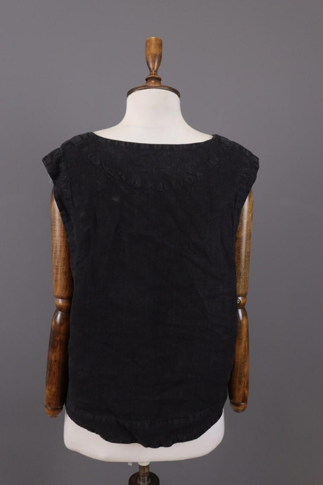Oscar De La Renta Oska Linen Gray Sleeveless Summer Shirt Blouse Size 3 Size M / US 6-8 / IT 42-44 - 8 Thumbnail