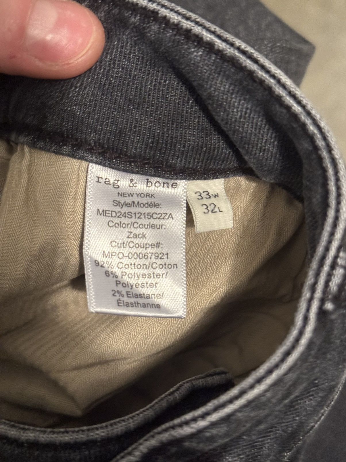 Rag & Bone Rag & Bone Grey Denim Jeans (Fit 3 Classic) Size US 33 - 4 Thumbnail