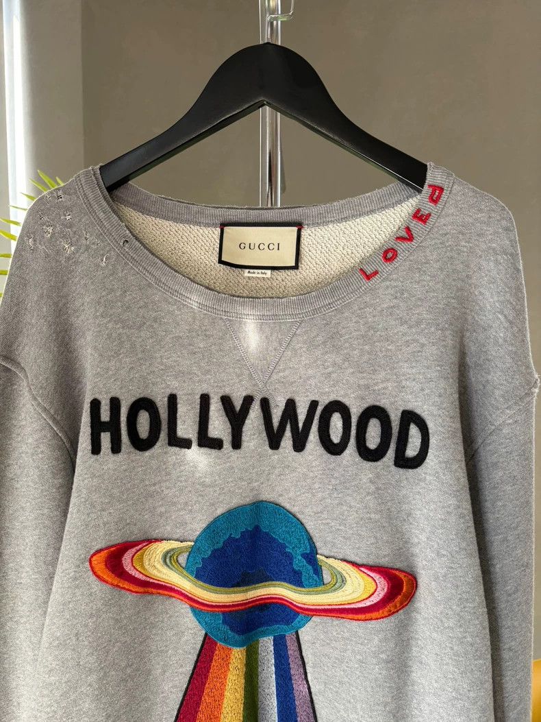 Gucci Gucci Gray Planet Embroidered Sweatshirt 2502-Nextarrow Size US S / EU 44-46 / 1 - 4 Thumbnail