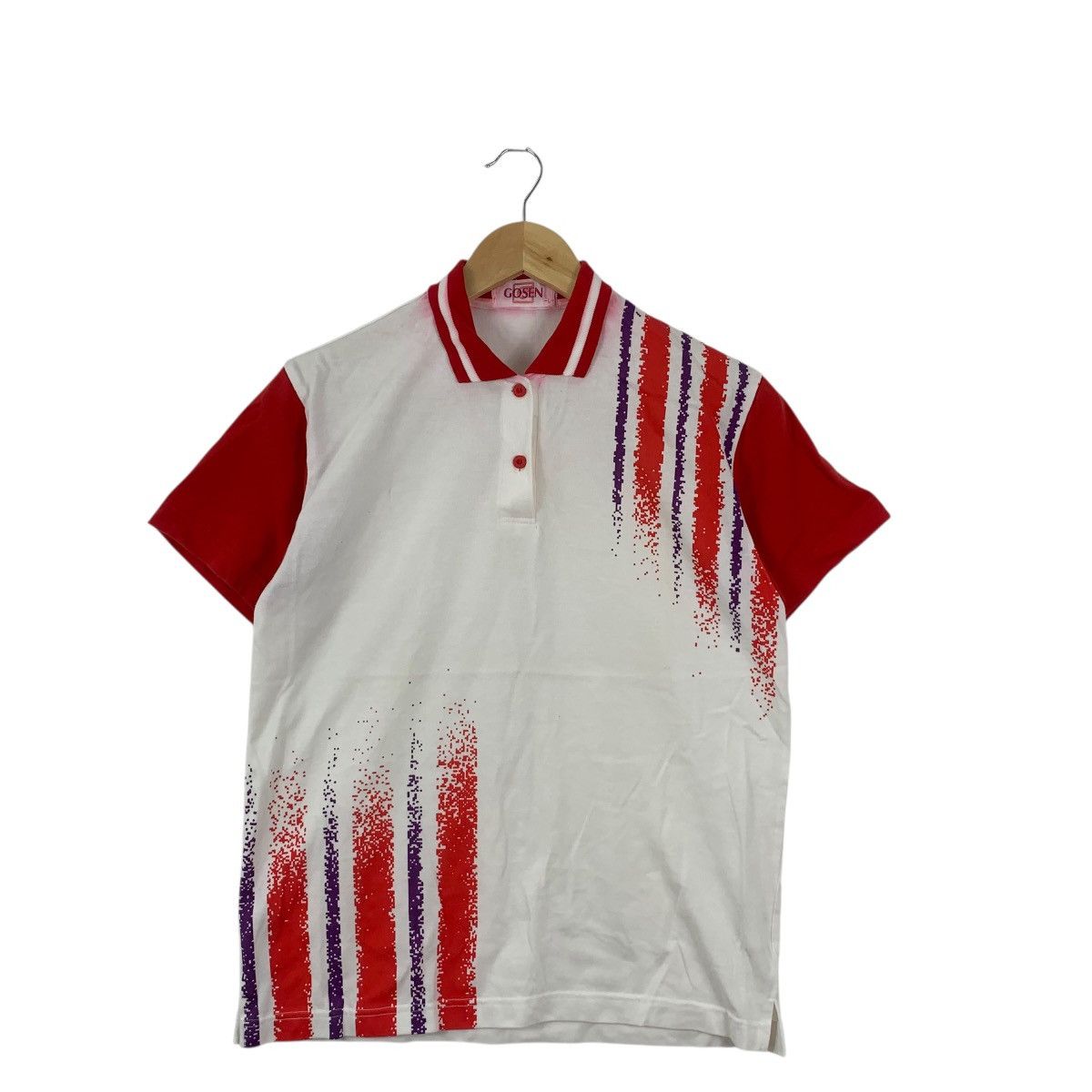 Vintage Vintage 90’ GOSEN JAPAN SPORTSWEAR Abstract Polo Tee Shirt Size US L / EU 52-54 / 3 - 4 Thumbnail