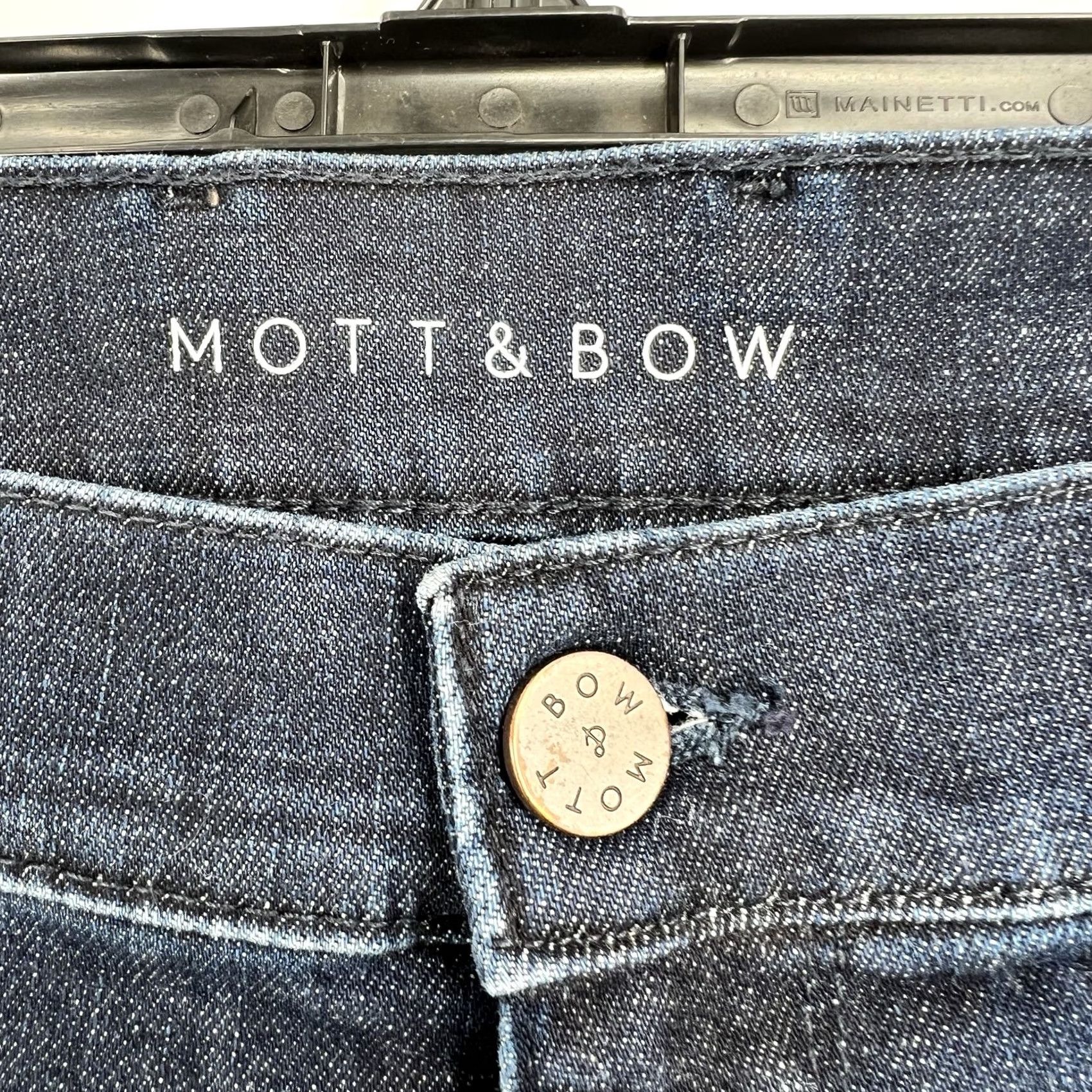 Mott & Bow Mott & Bow Jeans Men 38x30 Straight Blue Denim Cotton Stretch 5-Pocket Regular Rise Mid-Blue Logo Embroidered Zip Button Closure Vintage No Size US 38 / EU 54 - 3 Thumbnail
