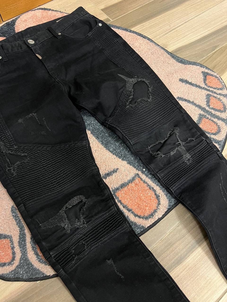 Represent Clo. Represent Slim Fit Destroyed Denim Black Ripped Pants Size US 32 / EU 48 - 5 Thumbnail