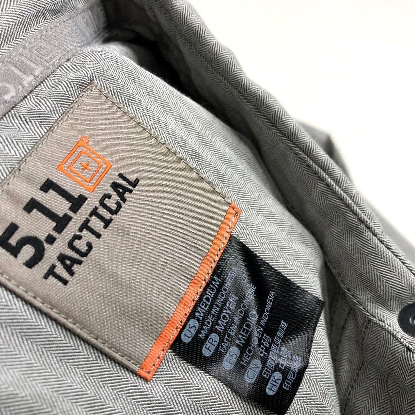 Vintage 5.11 Tactical Shirt Women M Button-Up Striped LS Outdoor Trek Trail Cotton Gray 5.11 Shirt Womens Button-Up Casual All Seasons Size M / US 6-8 / IT 42-44 - 6 Thumbnail