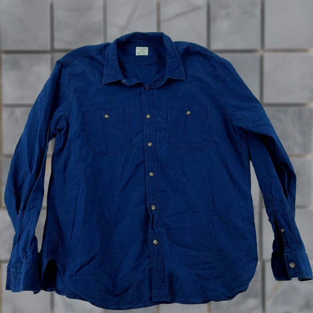 J.Crew J.CREW Work Shirt Men XL Blue Chest Pocket Long Sleeve Collared Button Up Size US XL / EU 56 / 4 - 1 Thumbnail