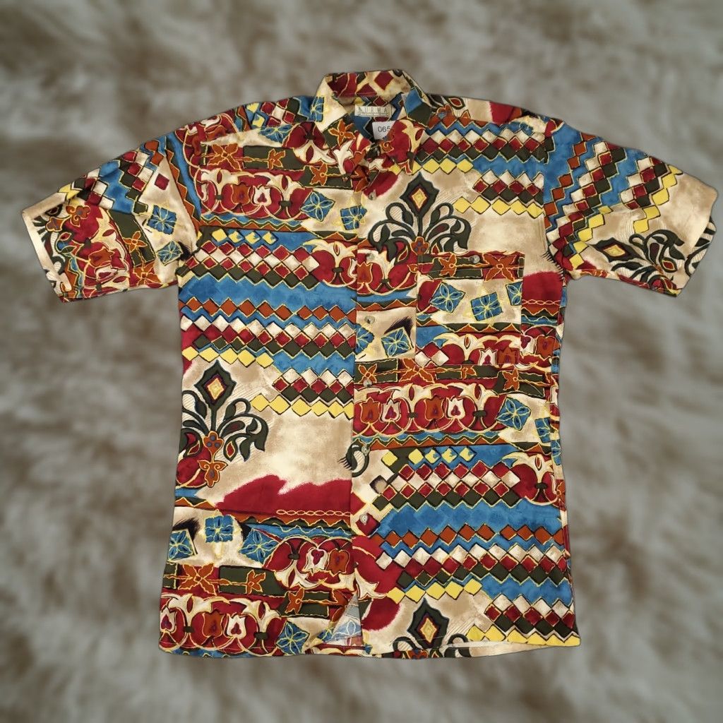 Vintage Burma Bibas Shirt Mens Small Red Abstract Vintage Button Up Short Sleeve Size US S / EU 44-46 / 1 - 1 Thumbnail