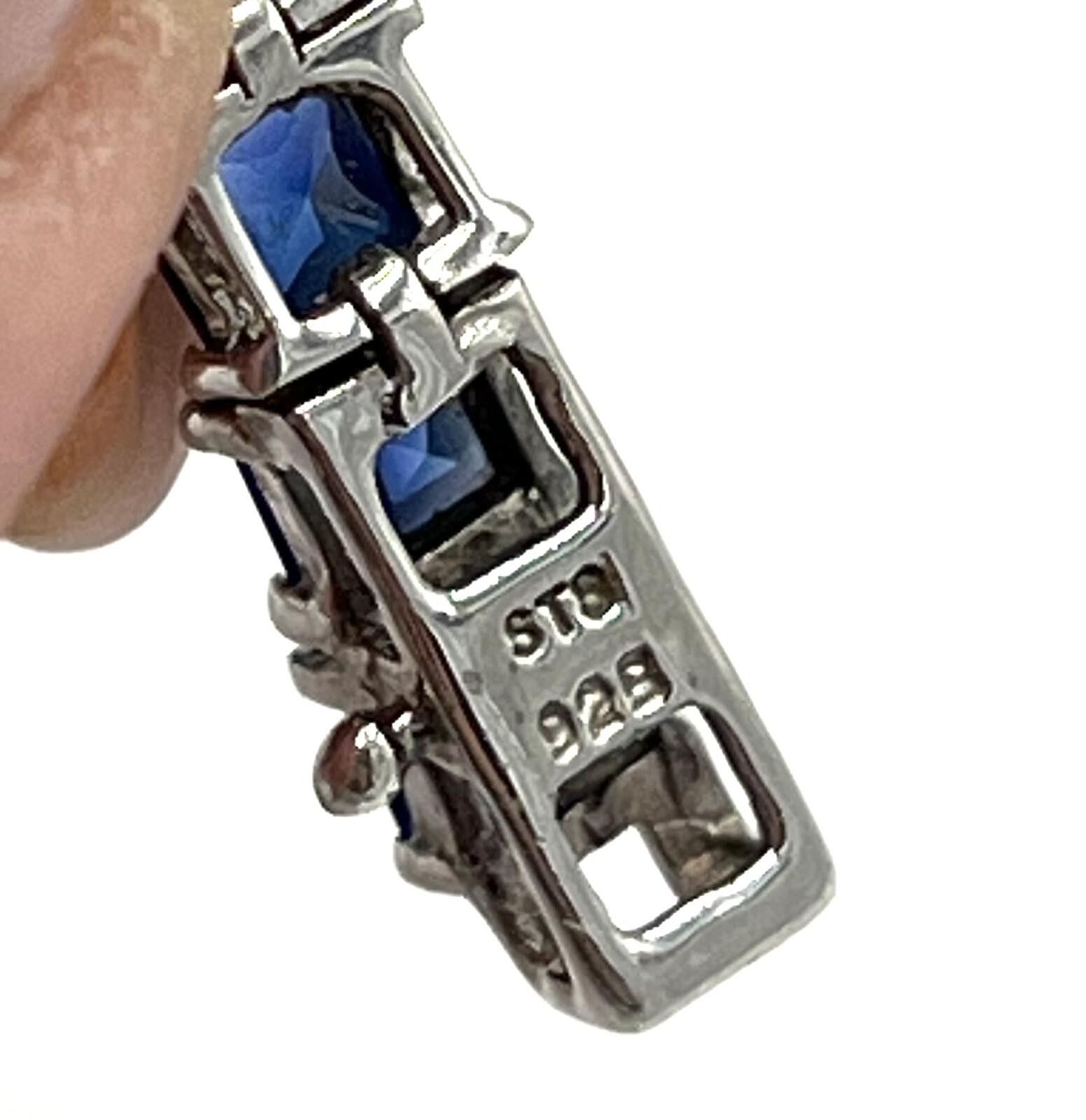 Other Chuck Clemency Sterling Silver Blue Sapphire Tennis Bracelet Size ONE SIZE - 6 Thumbnail