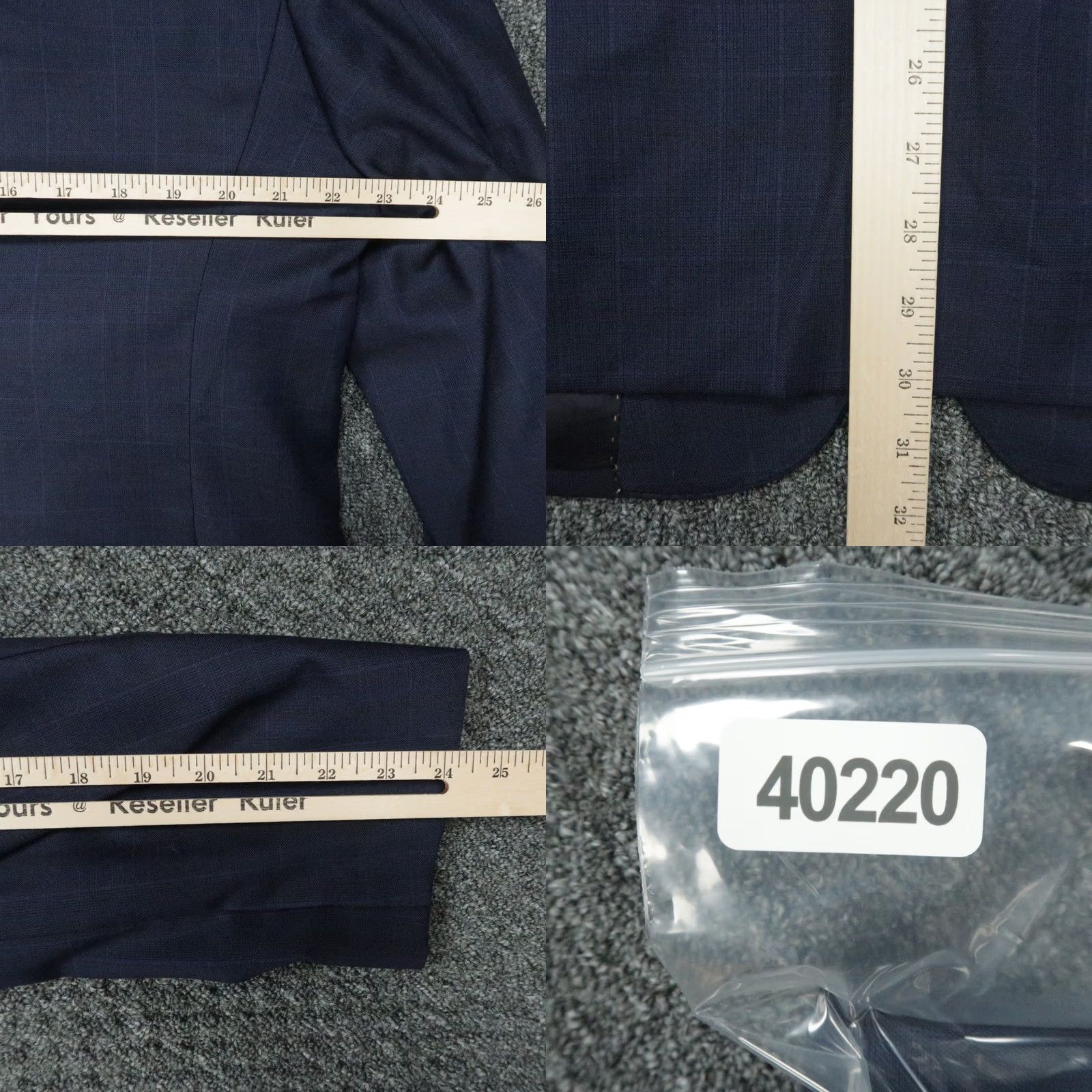 Jos. A. Bank Jos A Bank Blazer Men 44L Reserve Tailored Fit Blue Check Lanificio Wool Soft Shoulders Size 44R - 9 Thumbnail