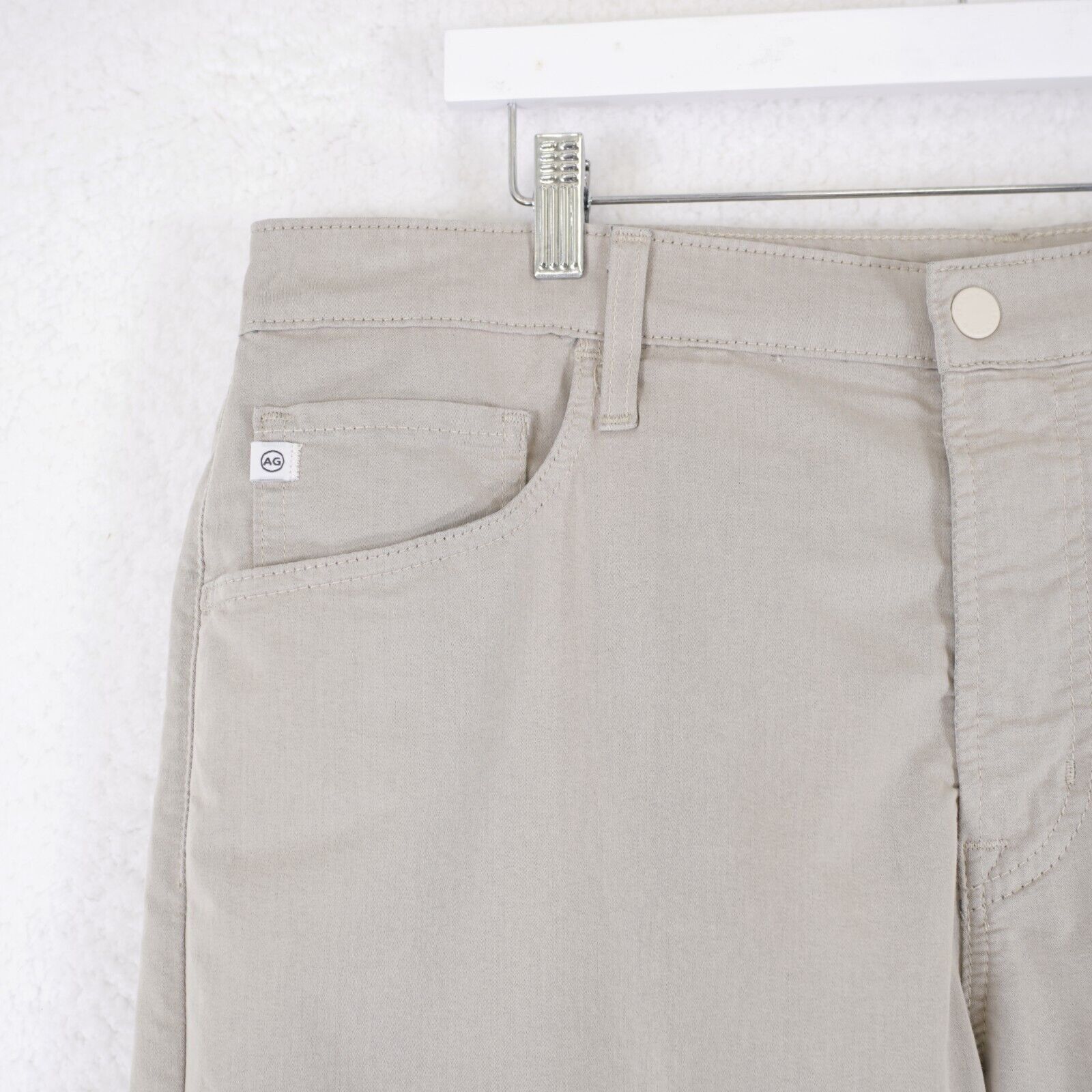 AG Adriano Goldschmied AG Adriano Goldsmied Everett Slim Straight Beige Cream Jeans Size US 39 - 2 Thumbnail