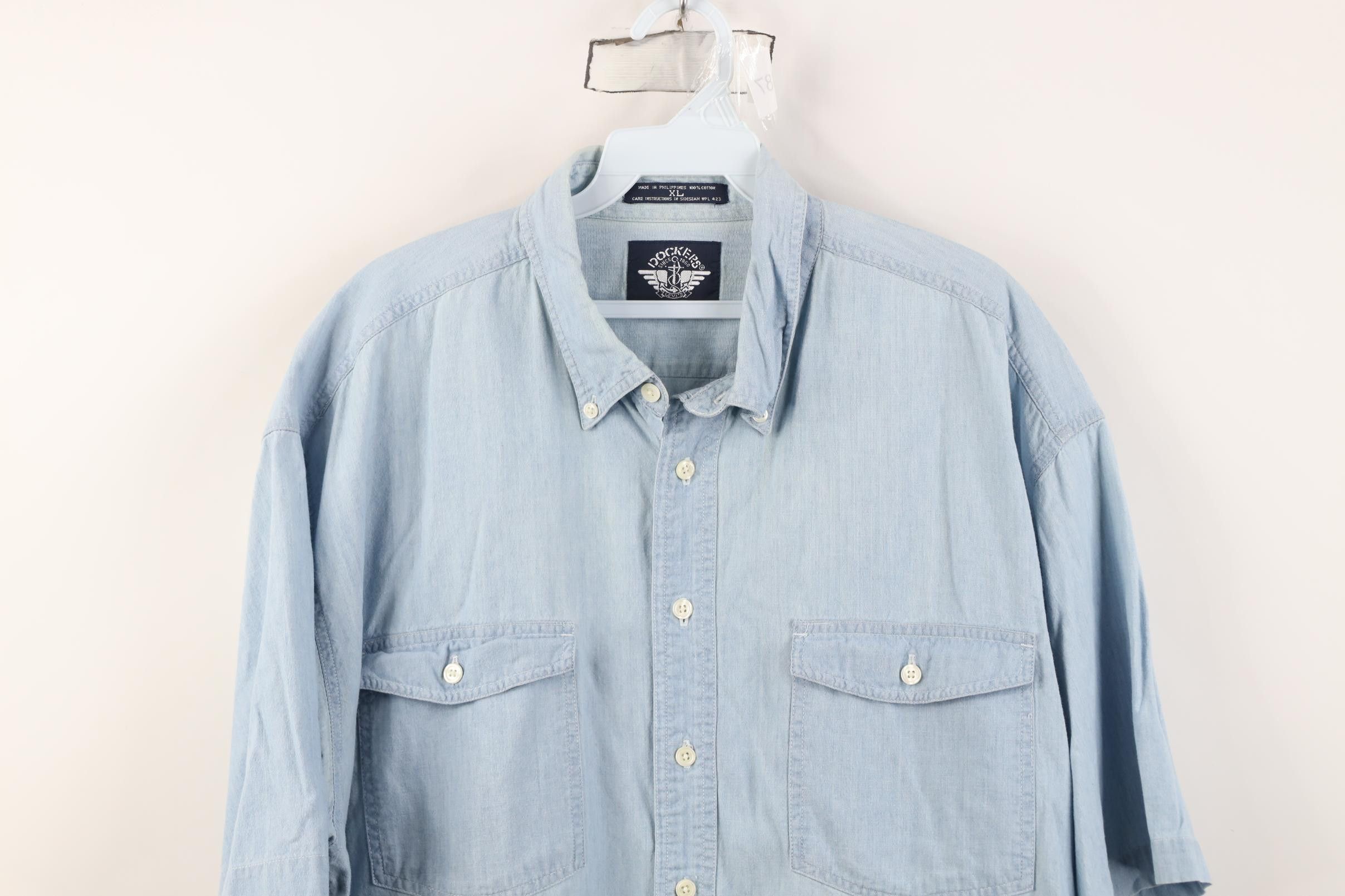 Vintage Vintage 90s Streetwear Short Sleeve Button Down Shirt Blue Size US XL / EU 56 / 4 - 2 Thumbnail
