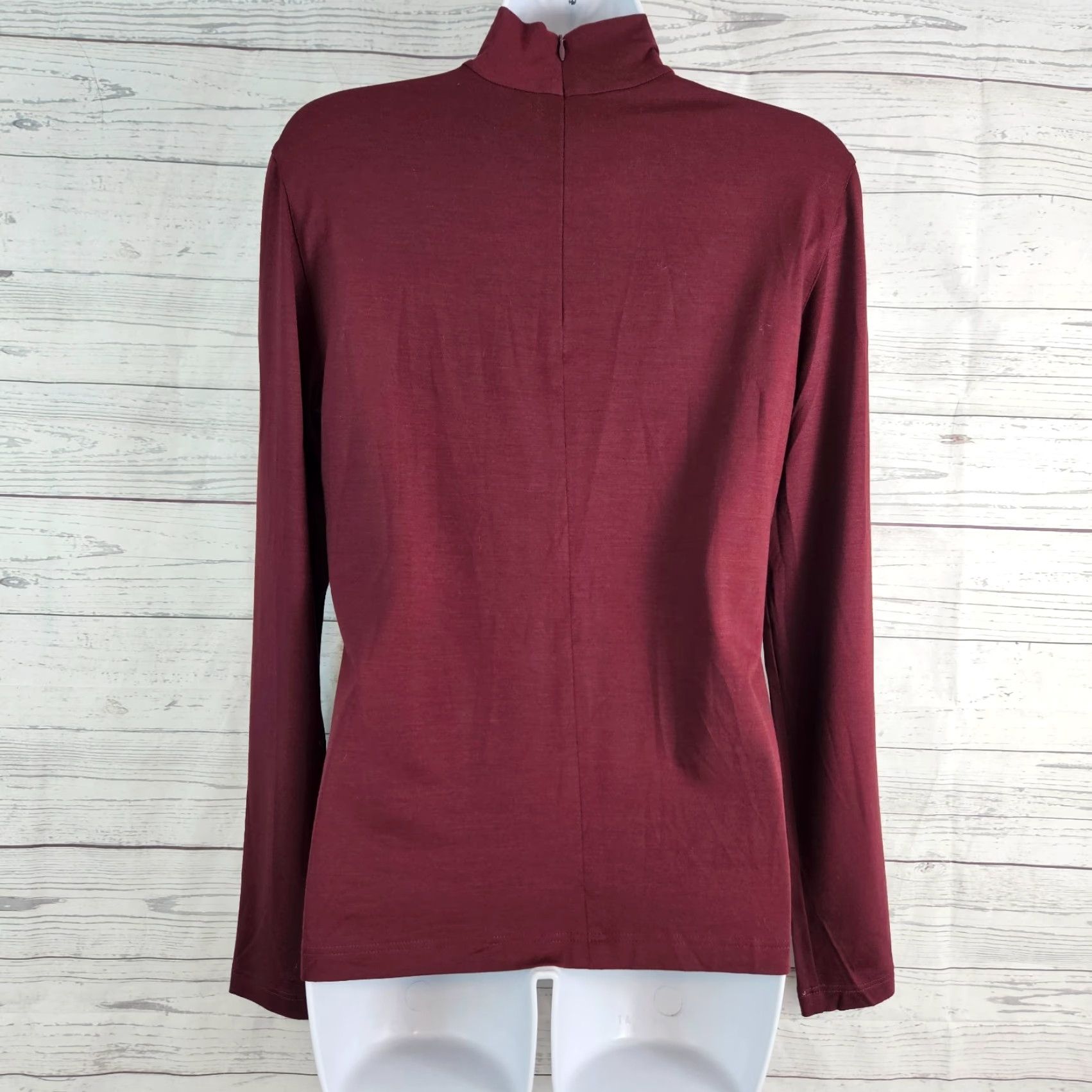 Vintage Akris Punto Womens Top Sz 10 Solid Maroon Long Sleeve Modal Blend Shirt Adult Size 10 Red Clothing Women Top 10s? Size L / US 10 / IT 46 - 3 Thumbnail