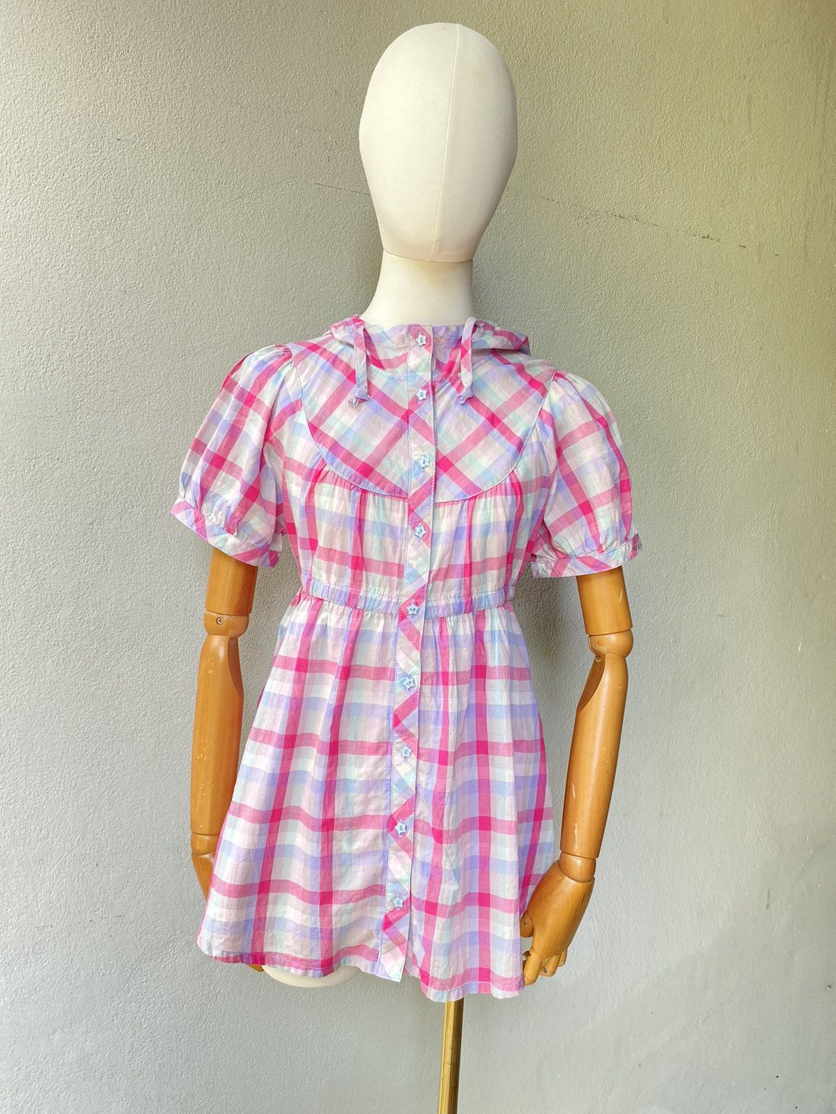 Designer × Japanese Brand Mezzo Piano For Candy Girts Pastel Plaid Hoodie. Size ONE SIZE - 15 Thumbnail