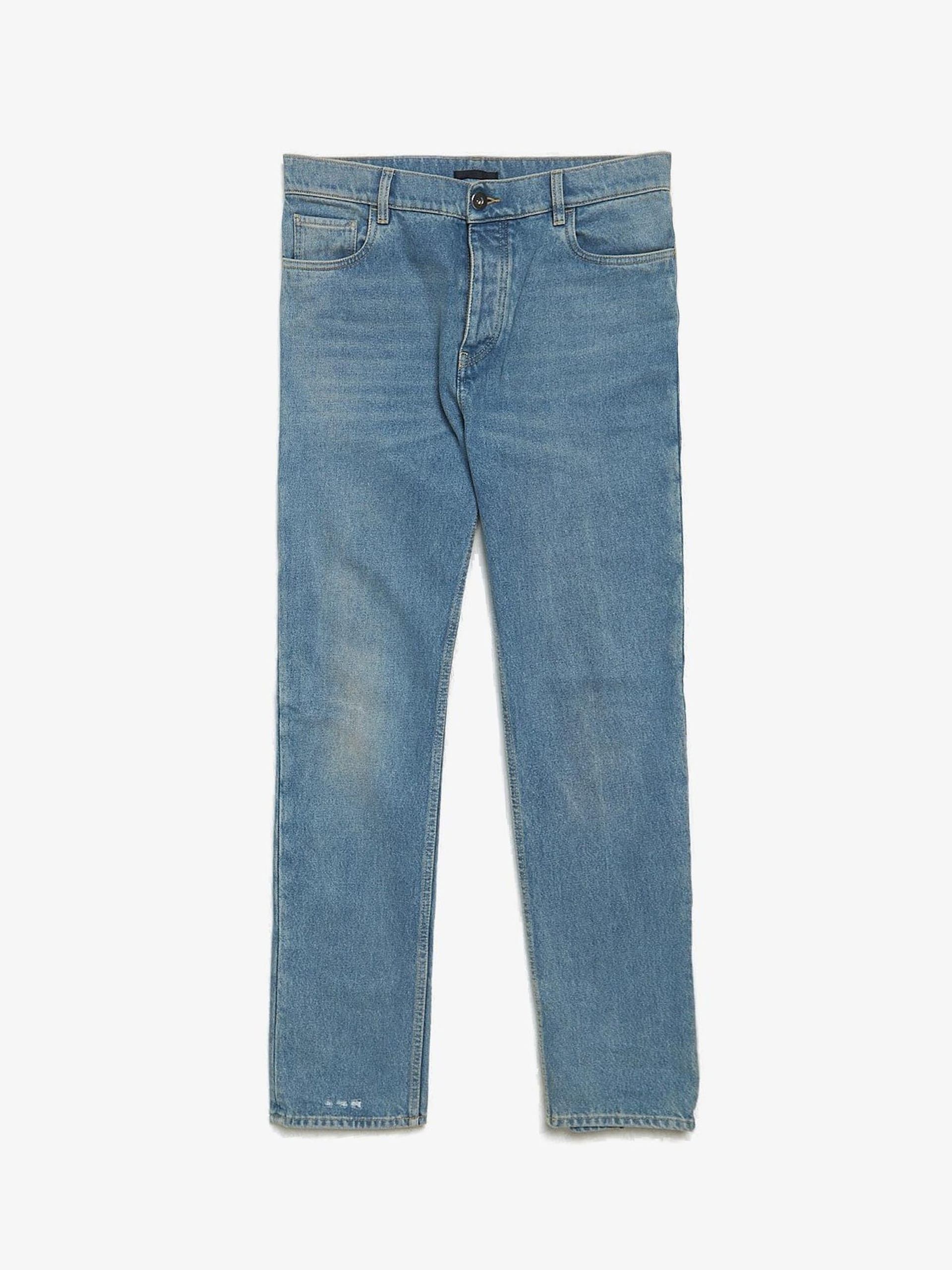 image of Prada Light Blue Washed Cotton Jeans, Men's (Size 33)