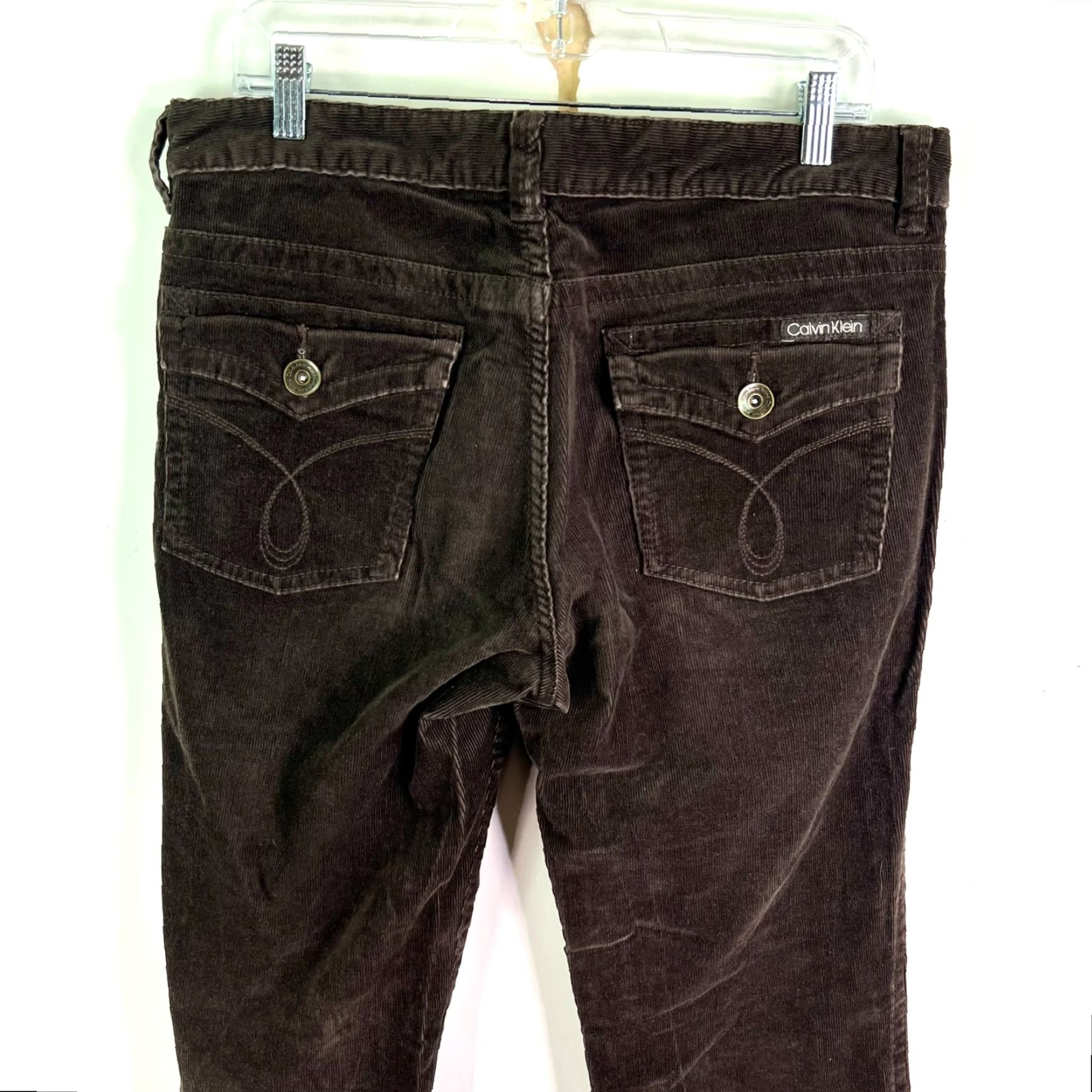 Calvin Klein Calvin Klein Jeans Straight Corduroy Brown 36x31 Womens 12 5-Pocket Zip Button Vintage 90s Retro Casual Size 34" / US 12 / IT 48 - 5 Thumbnail