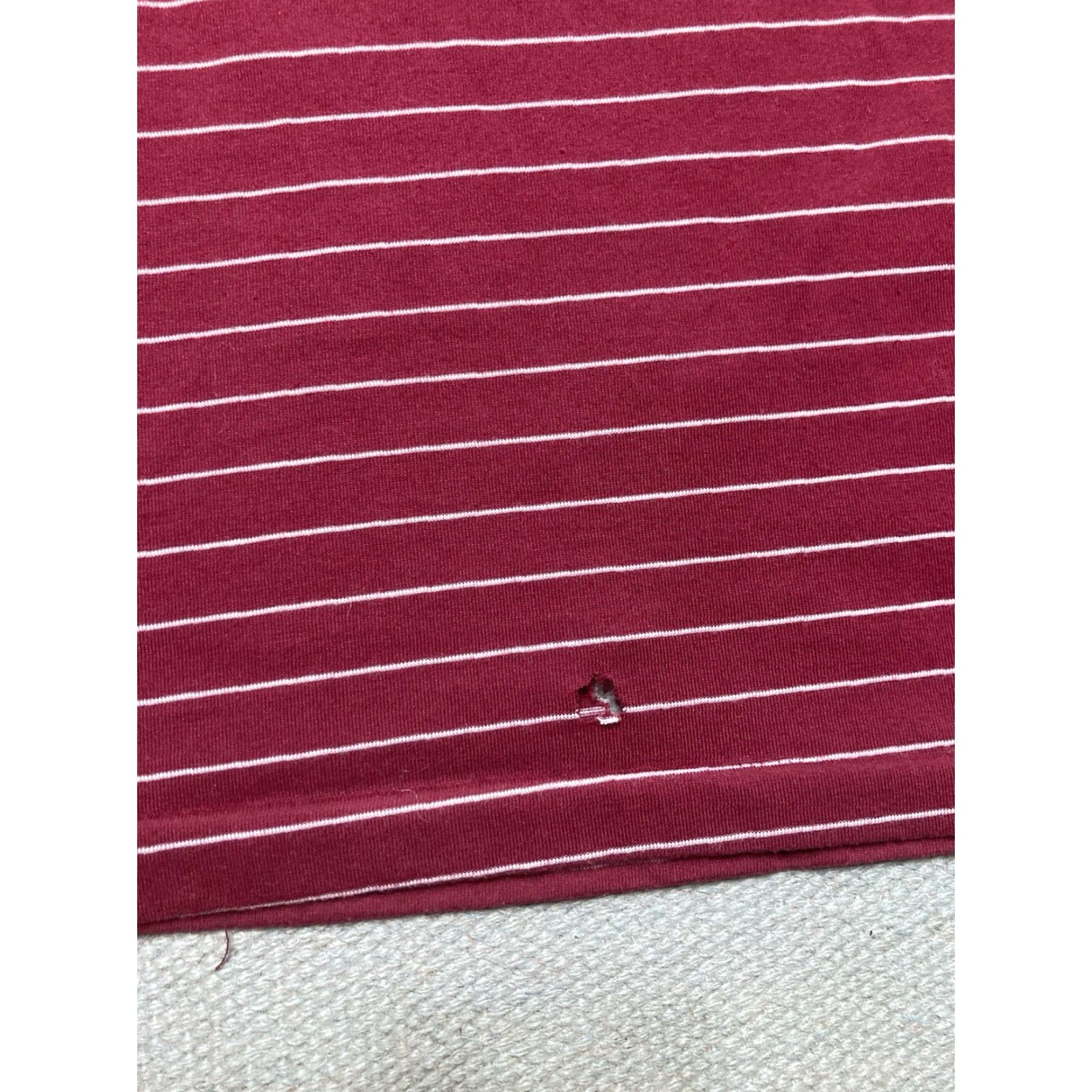 Sears VINTAGE 80s Polo Shirt Striped Maroon Red Sears Large Short Sleeve Men L Size US L / EU 52-54 / 3 - 7 Thumbnail