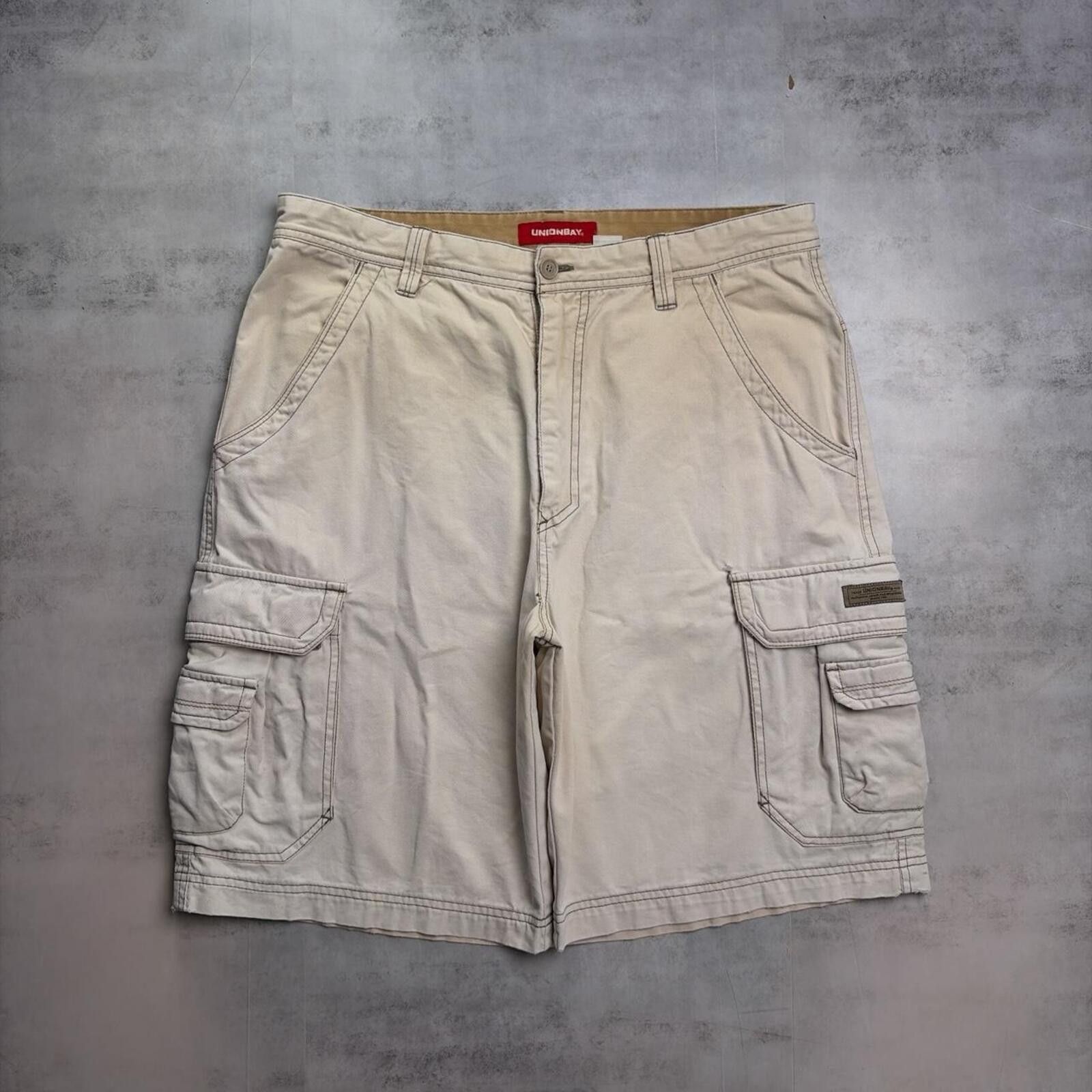 UNIONBAY Y2K Union Bay Grunge Baggy Cargo Distressed Skater Shorts Size US 36 / EU 52 - 1 Thumbnail
