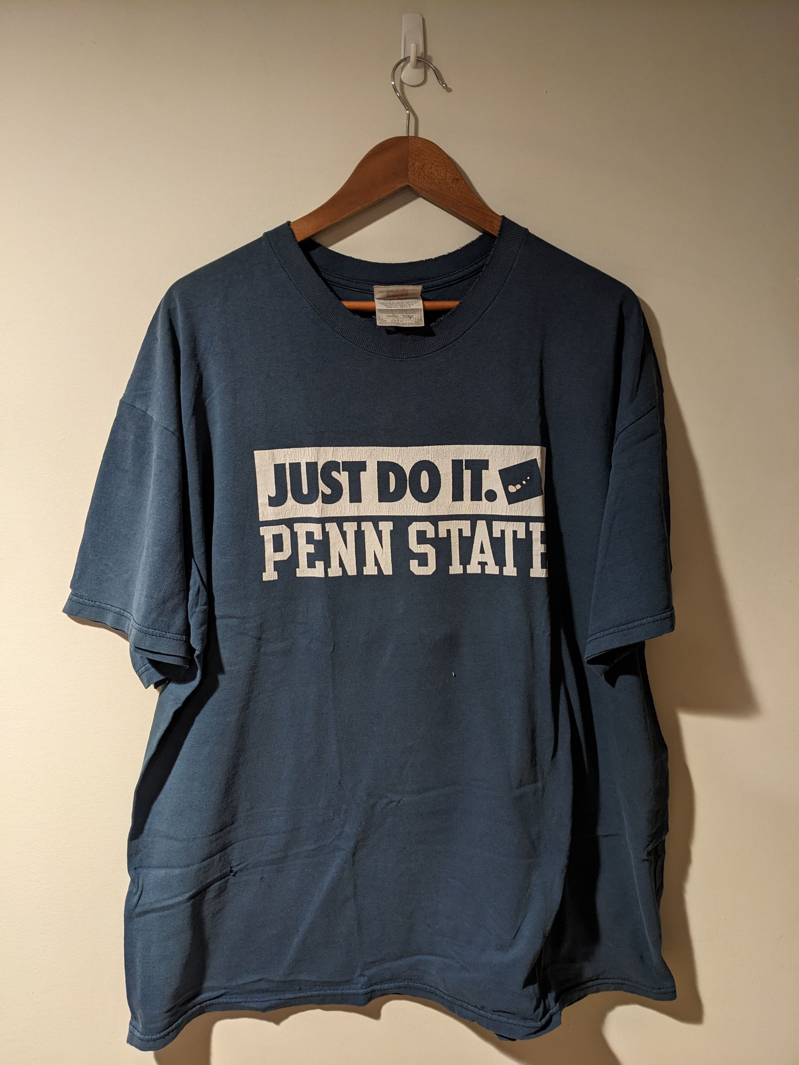 Nike × Vintage Vintage Y2K Penn State Nike Just Do It Blue X-Large T-Shirt Size US XL / EU 56 / 4 - 1 Thumbnail