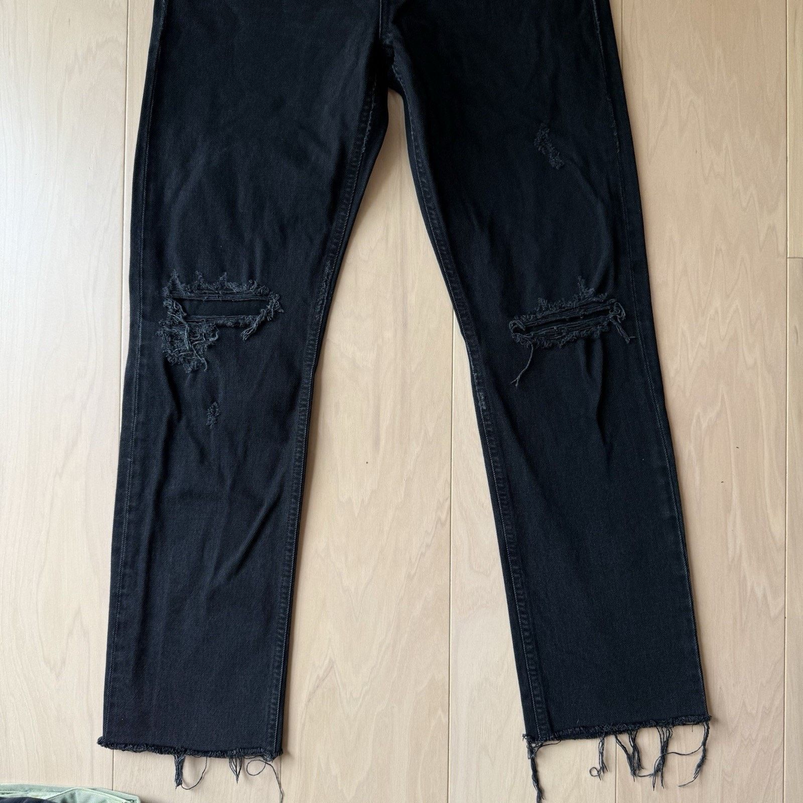 Agolde Agolde Cherie Jeans 32 Black Dark Wash High Rise Straight Size 32" / US 10 / IT 46 - 4 Thumbnail