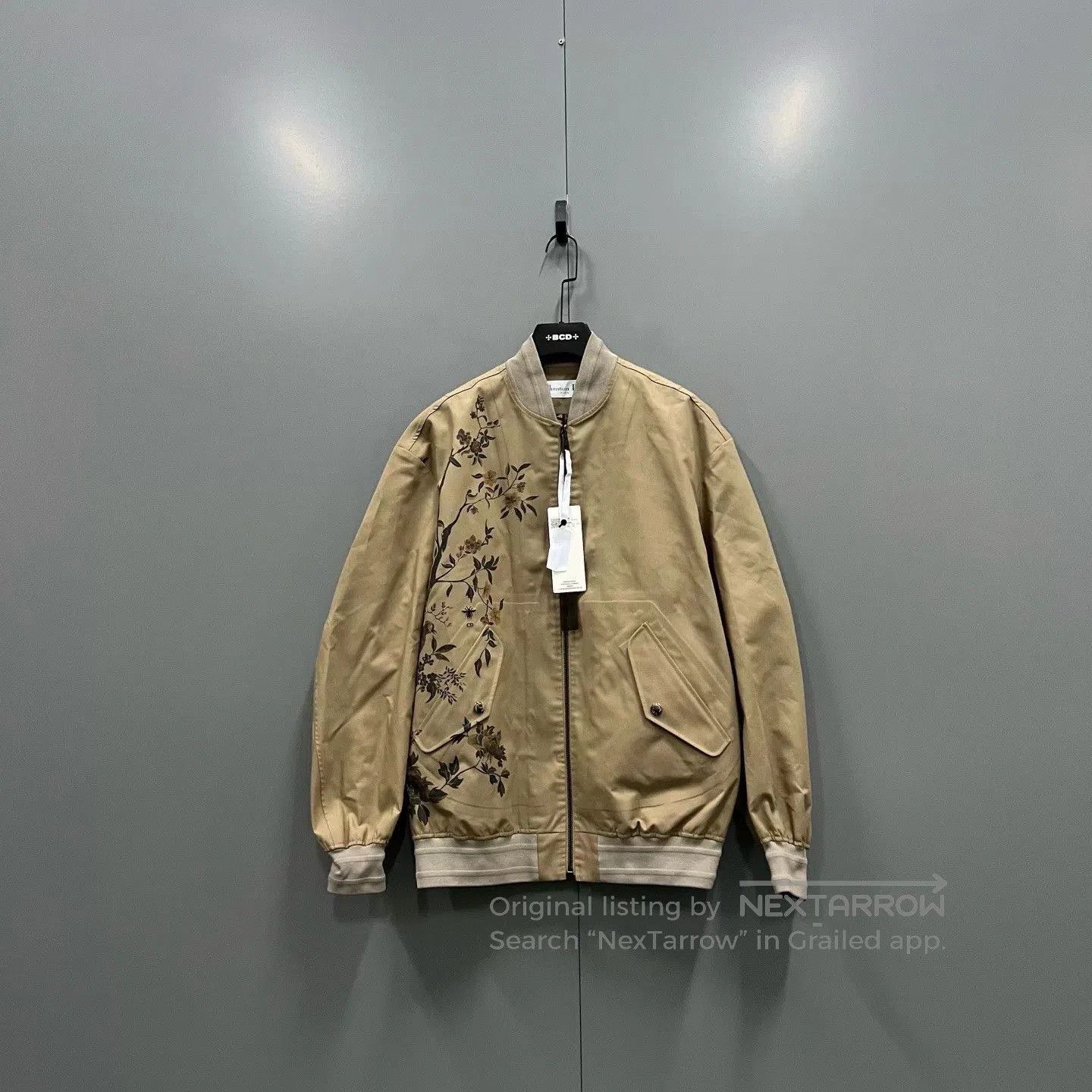 dior khaki floral print jacket xs size.