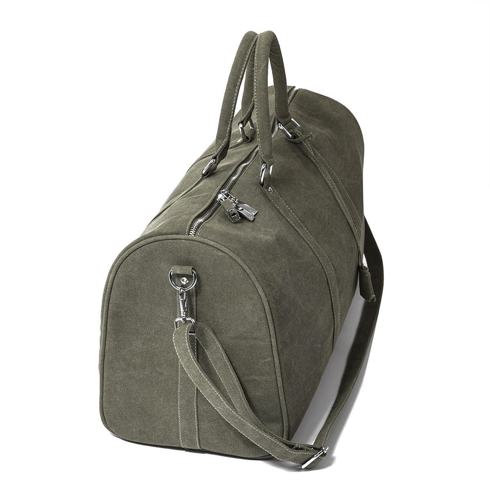 Other Olive Green Canvas Duffle Bag, Large Travel Bag Size ONE SIZE - 3 Thumbnail