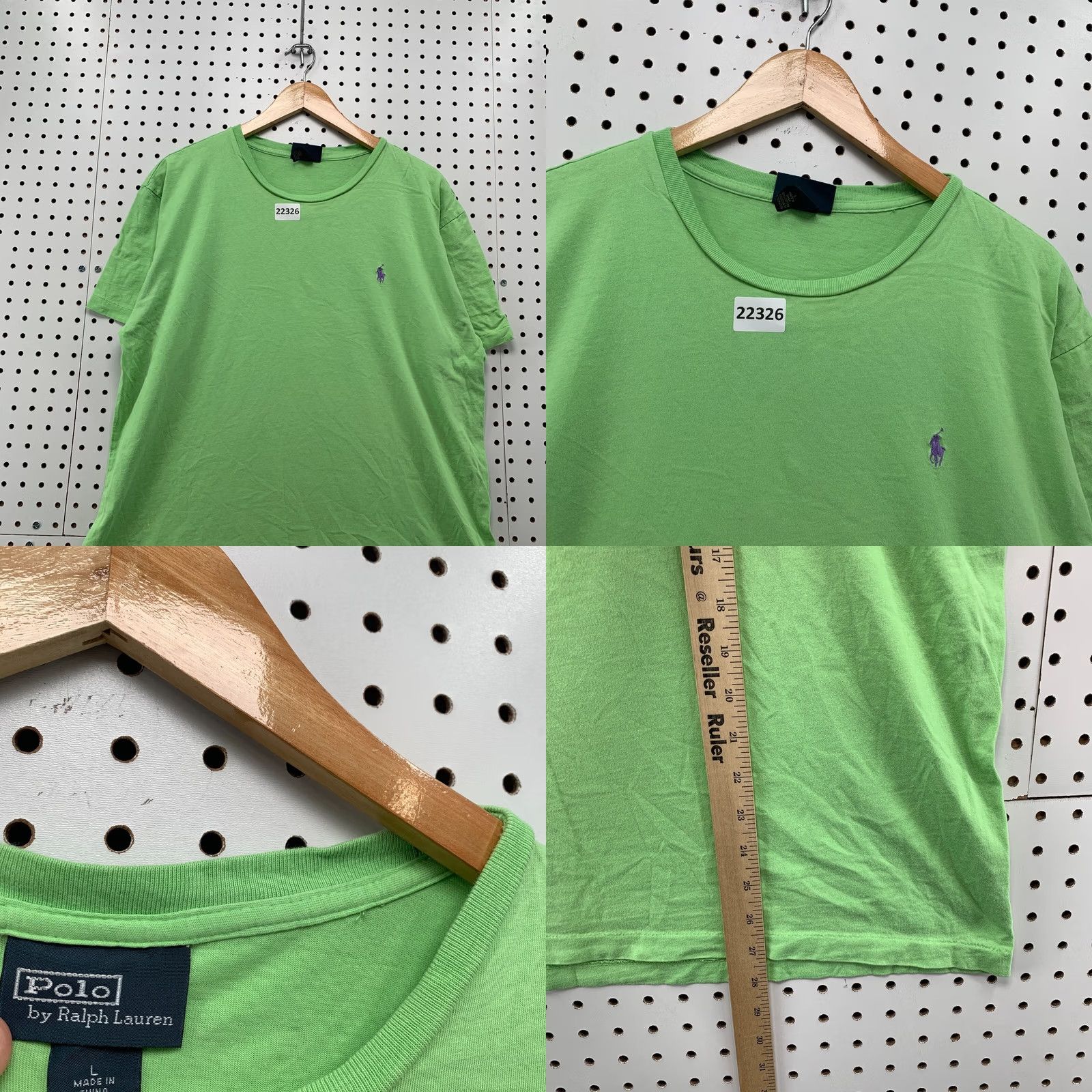 Polo Ralph Lauren Polo Ralph Lauren Shirt Men Large Green Purple Pony Single Stitch 22.5x27.5 Size US L / EU 52-54 / 3 - 8 Thumbnail