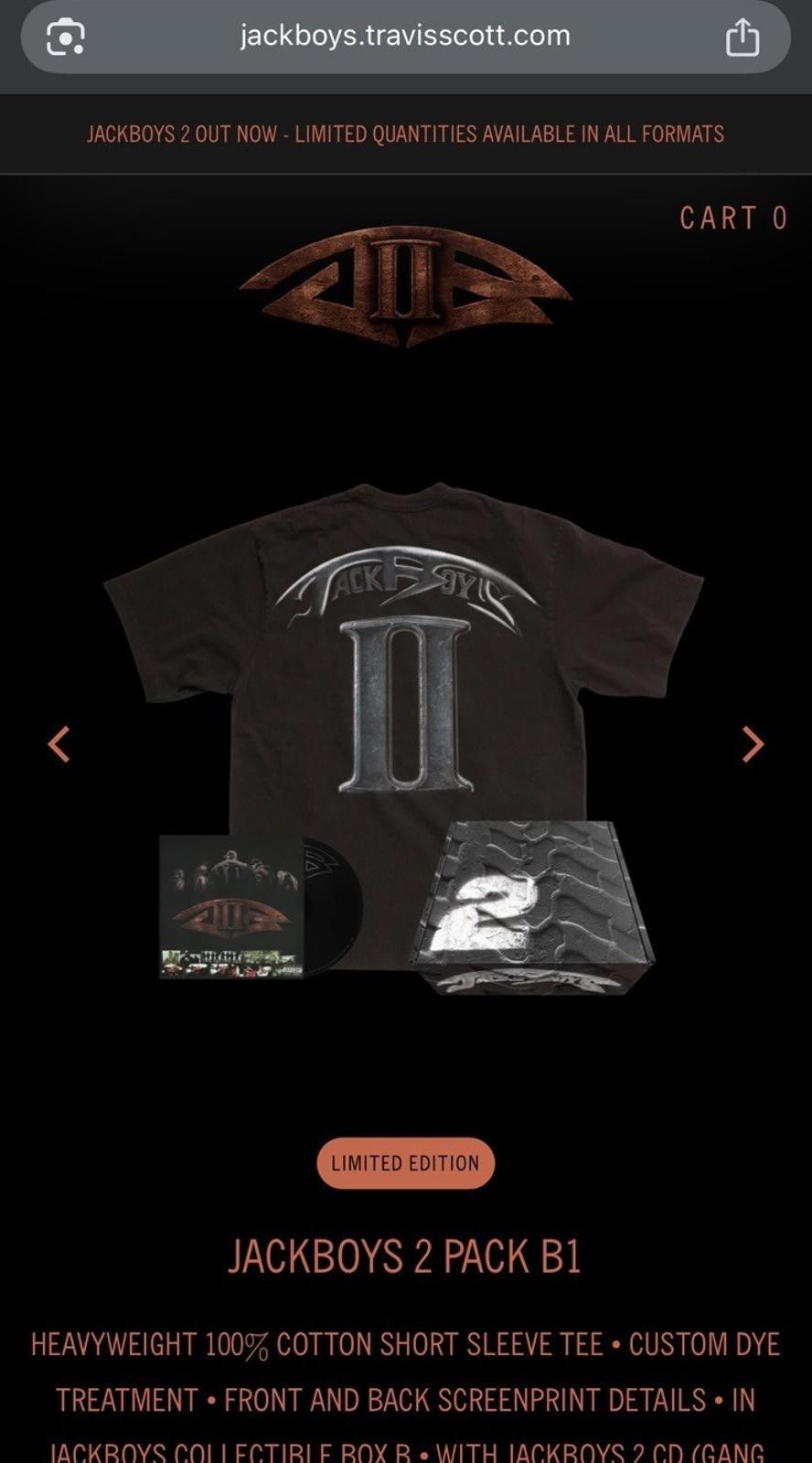 Travis Scott CACTUS JACK Travis Scott Jackboys 2 T-Shirt / CD Box Set XL Size US XL / EU 56 / 4 - 6 Thumbnail