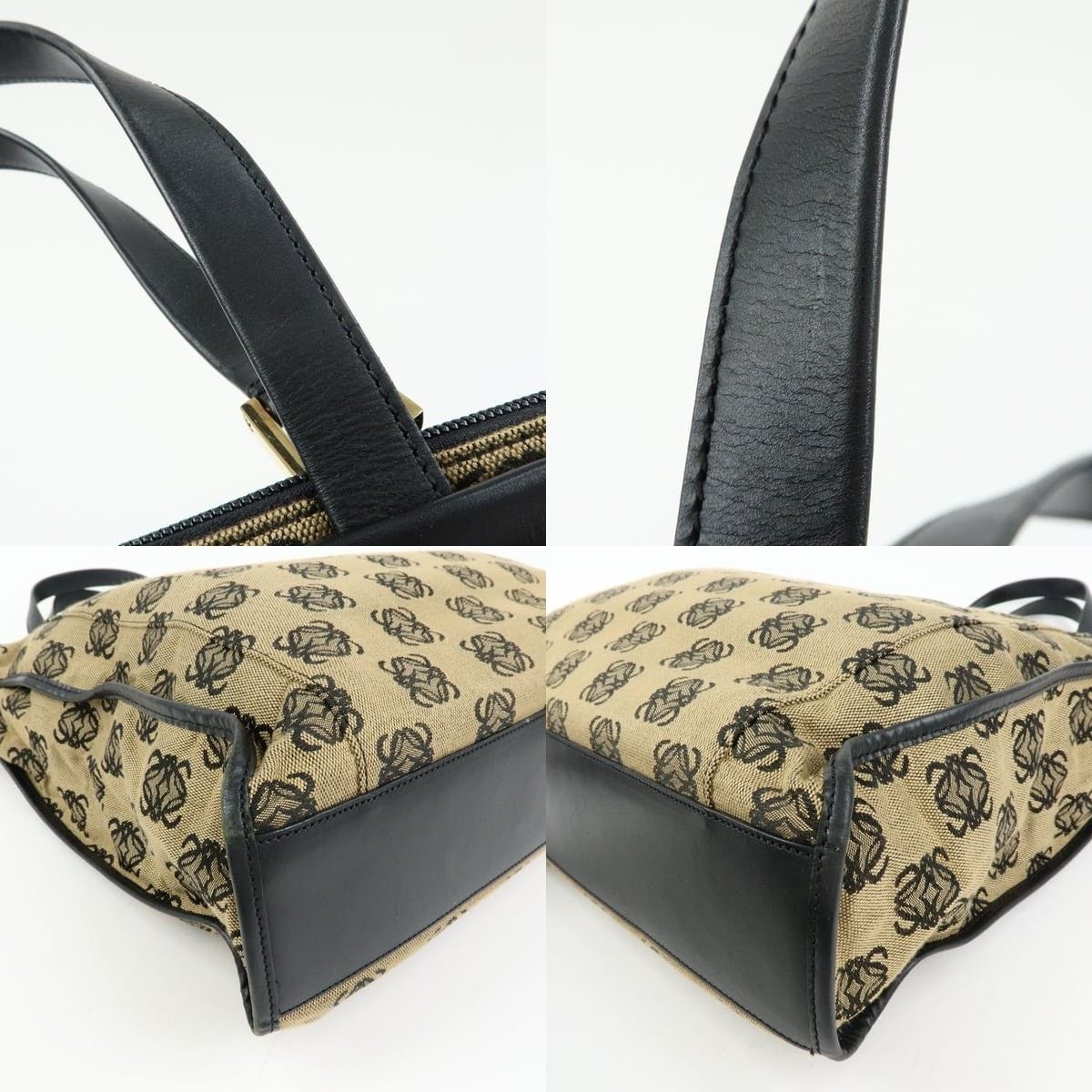 Loewe Loewe Anagram Jacquard Canvas & Leather Tote Tan Size ONE SIZE - 4 Thumbnail