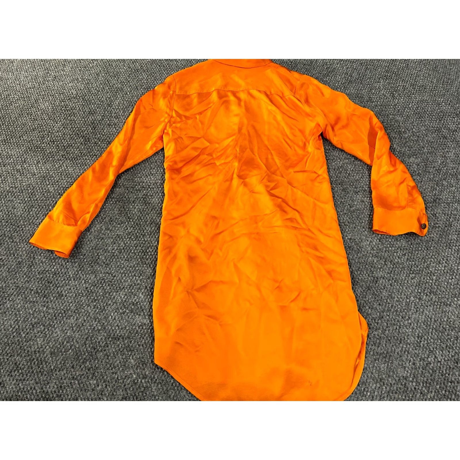 Ralph Lauren Lauren Ralph Lauren Shirt Dress Womens 2 Orange Button Front Long Sleeve Classic Satin Knee Length Vintage No Size XS / US 0-2 / IT 36-38 - 6 Thumbnail