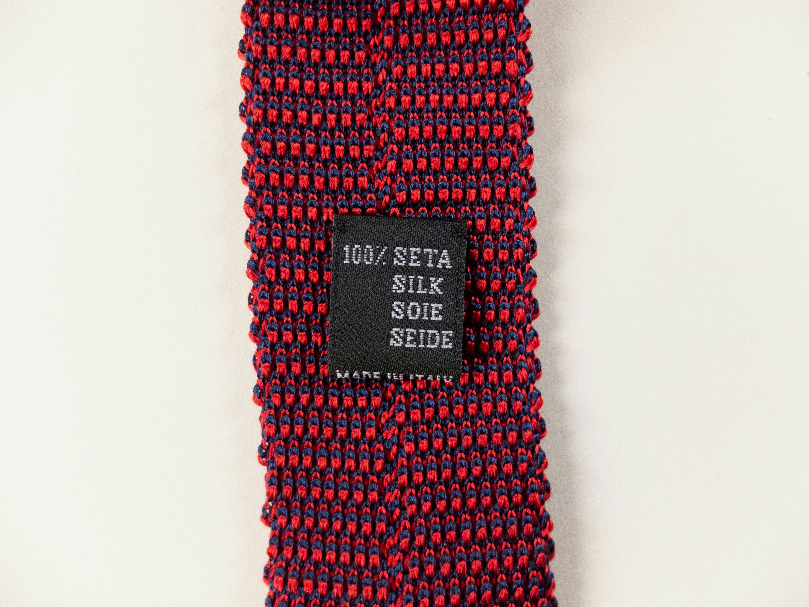 Other GALLO red knit skinny silk tie NWT Made in Italy Size ONE SIZE - 5 Thumbnail