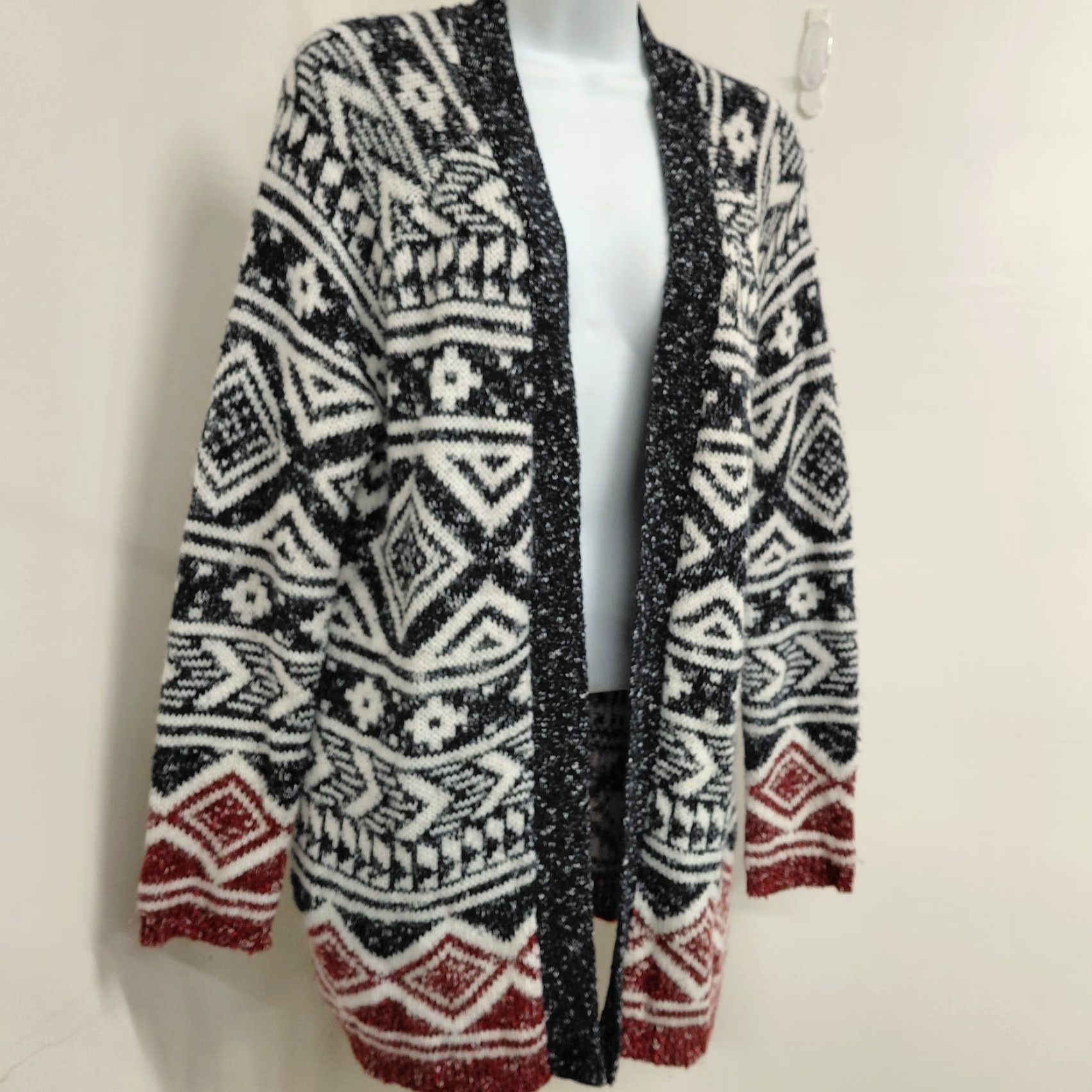 Forever 21 FOREVER 21 Aztec Cardigan Womens Large Blue/Red Boho Open Front Pocket Cardigan Shirt? Size L / US 10 / IT 46 - 3 Thumbnail