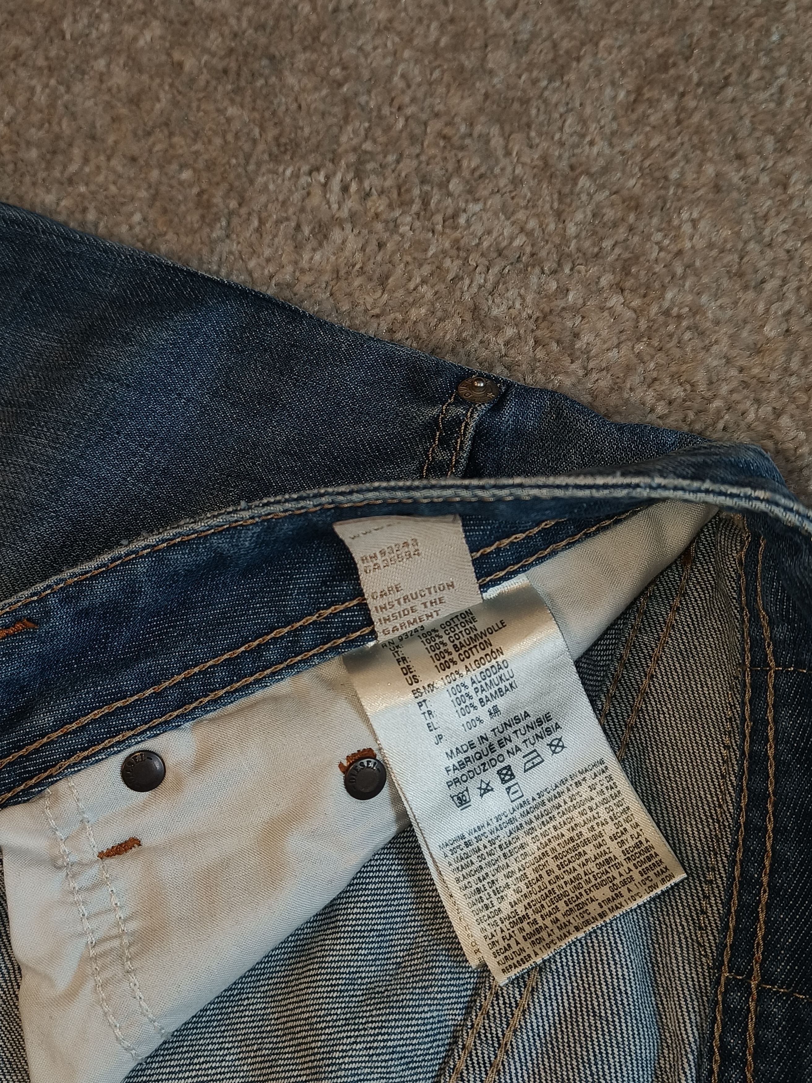 Diesel Diesel Mens Waykee Straight Regular Wash 0839C Hose Jeans Size US 33 - 8 Thumbnail