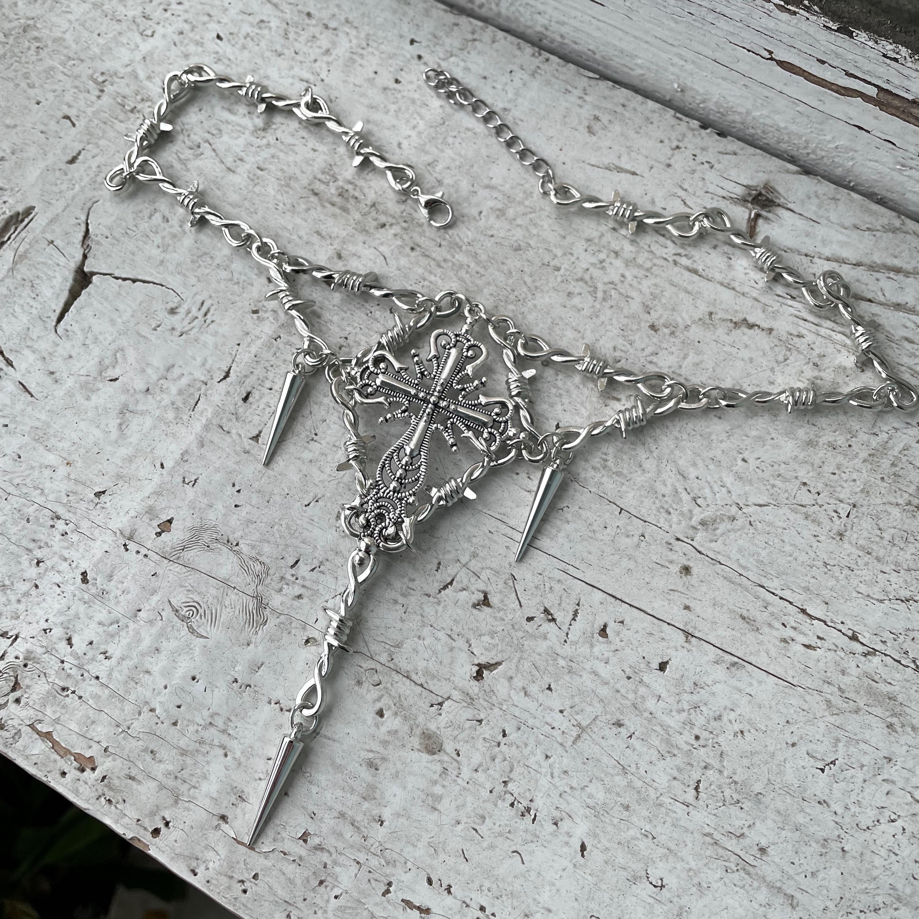 Other Goth Cross Necklace y2k drunge alt opium Rare gift Size ONE SIZE - 7 Thumbnail