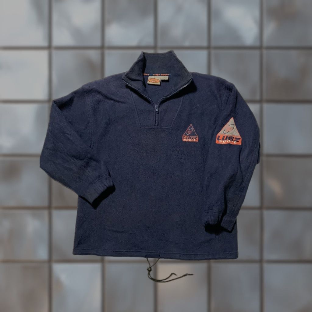 Lugz VINTAGE 90s Y2K Lugz Sport Extreme Explorers Triangle Fleece 1/4 Zip Jacket XL Blue Mens Size US XL / EU 56 / 4 - 1 Thumbnail