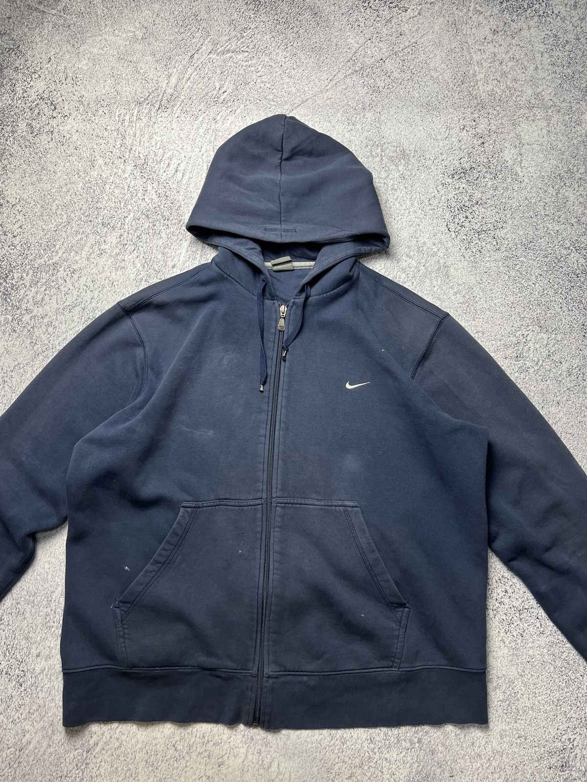 Nike Vintage Nike Distressed Zip Up Hoodie Swoosh Drill Size US L / EU 52-54 / 3 - 3 Thumbnail