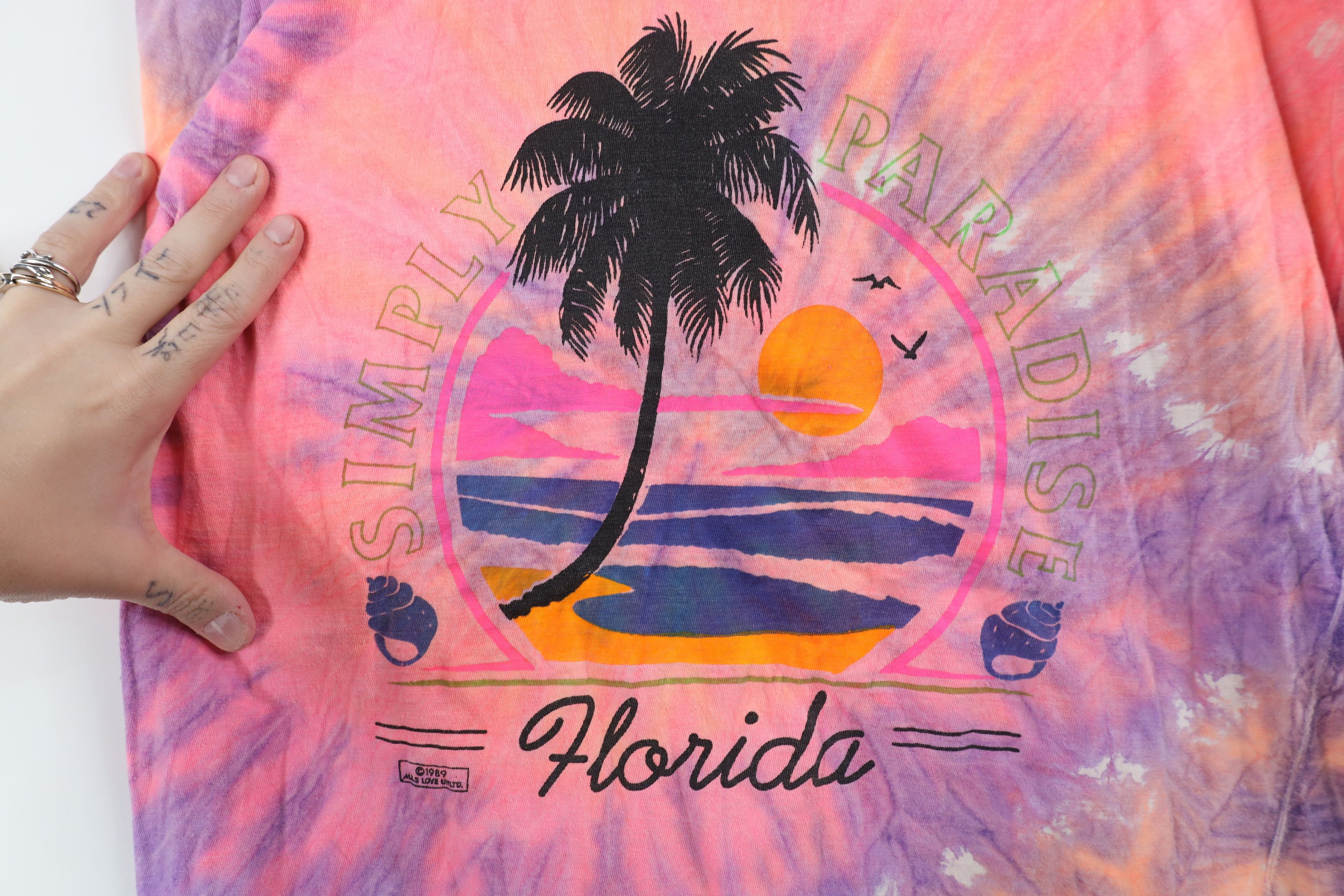 Vintage Vintage 80s Streetwear Paradise Florida Sunset T-Shirt Size L / US 10 / IT 46 - 4 Thumbnail