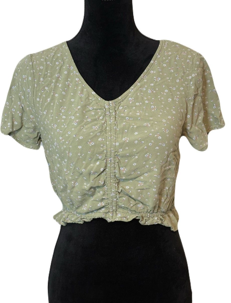 Other (So) Green Floral Cinch Babydoll Top: Size Medium Size M / US 6-8 / IT 42-44 - 1 Thumbnail
