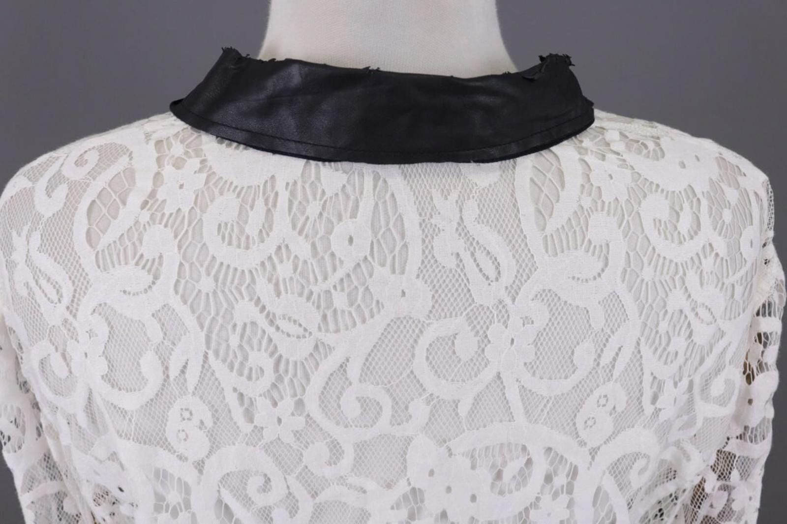 Designer Elisa Cavaletti White Embroidered Button Down Shirt Blouse Size M / US 6-8 / IT 42-44 - 12 Thumbnail