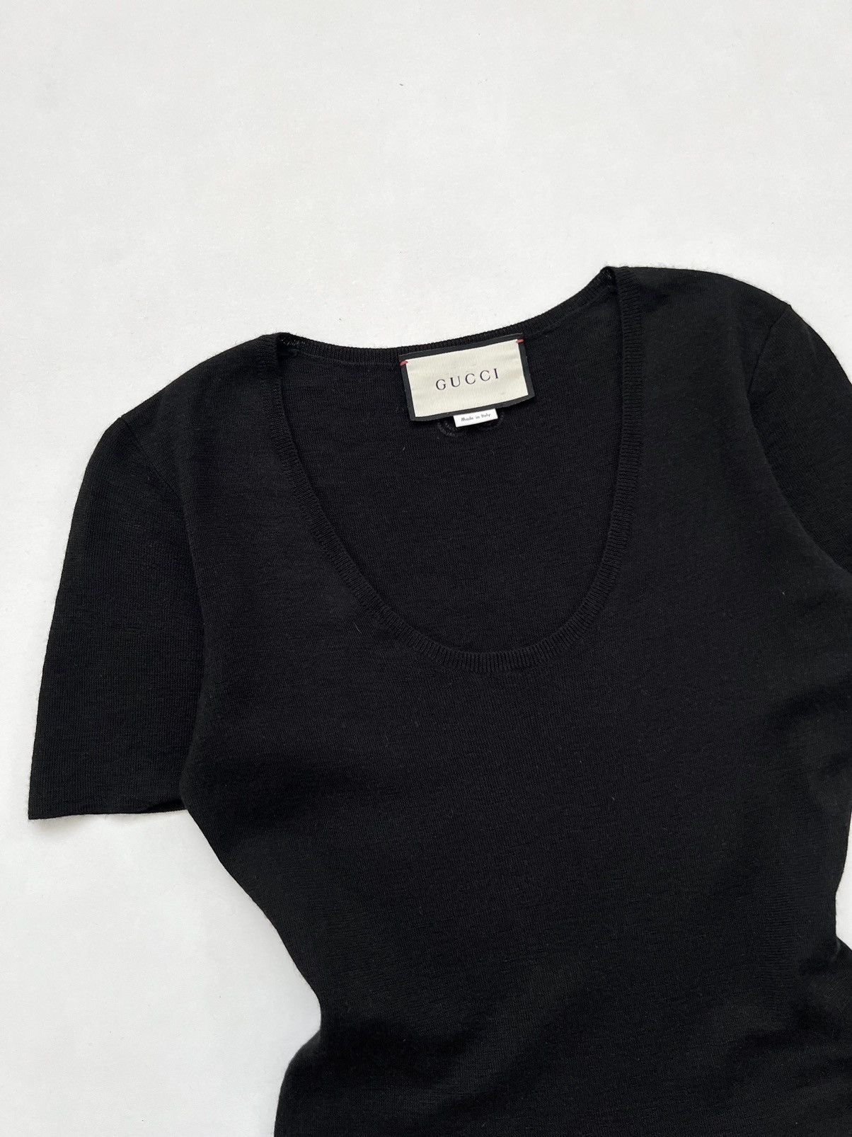 Gucci Gucci Cashmere/Silk Black U Neck Top Size S / US 4 / IT 40 - 10 Thumbnail